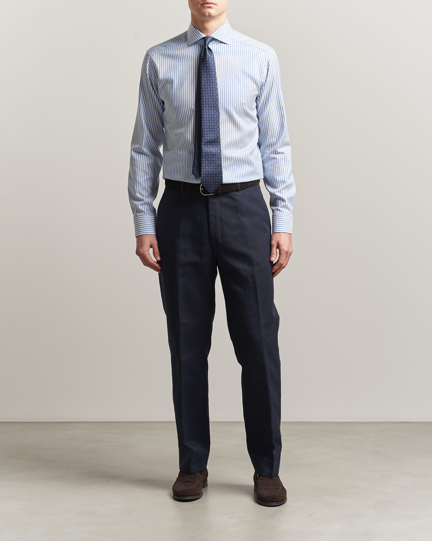 Uomini | Camicie | Eton | Slim Fit Signature Oxford Striped Shirt Light Blue