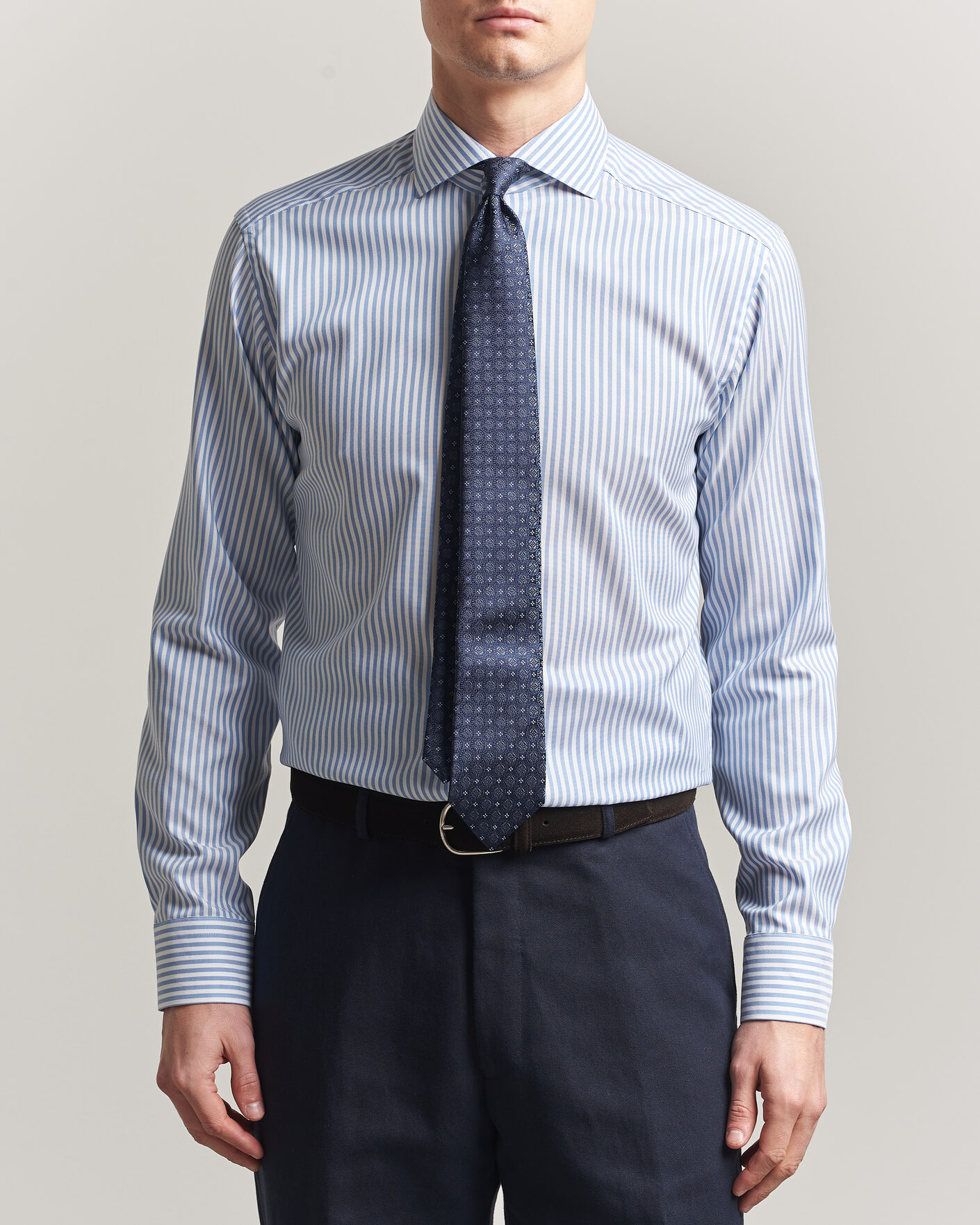 Uomini | Camicie | Eton | Slim Fit Signature Oxford Striped Shirt Light Blue