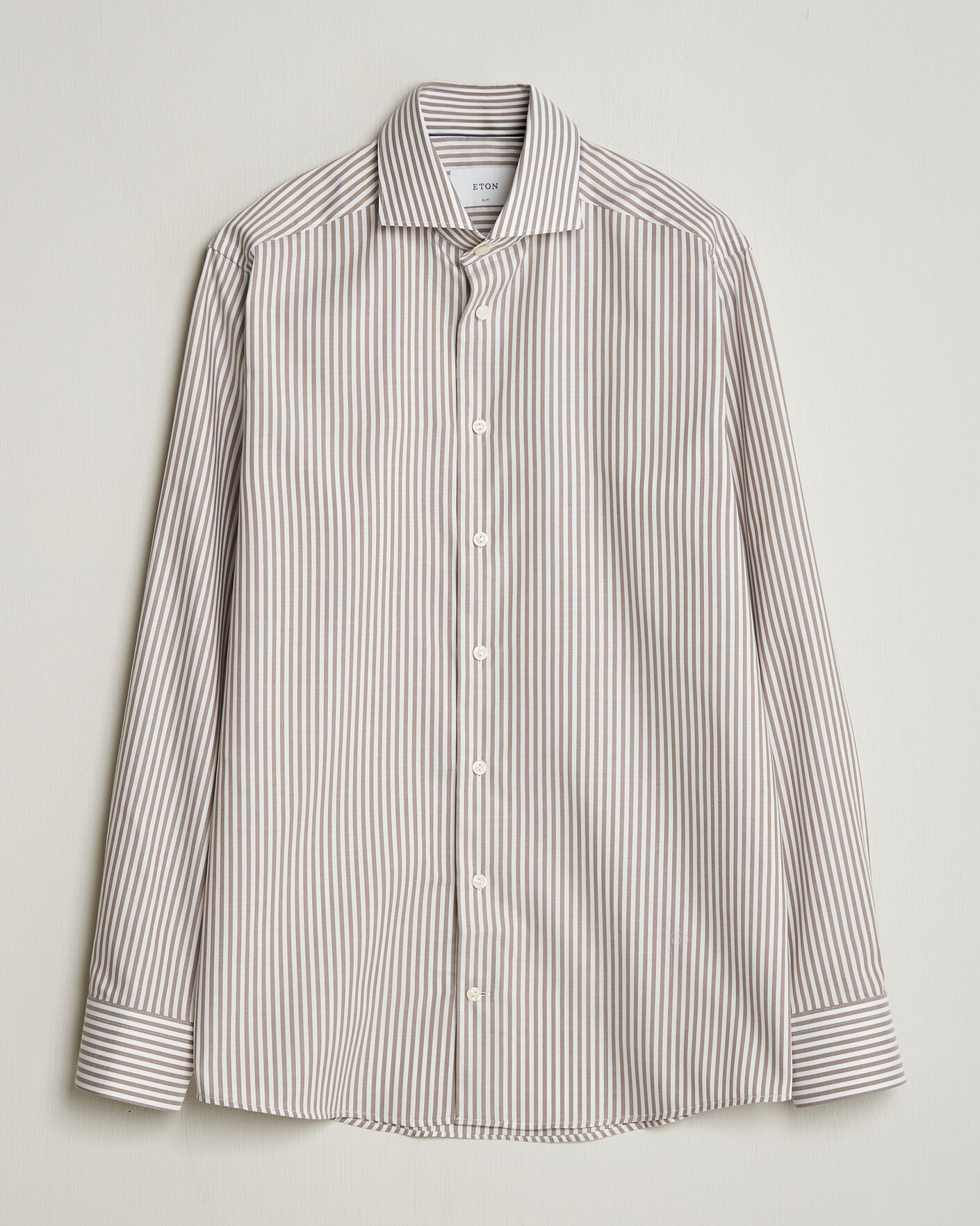 Uomini | Camicie | Eton | Slim Fit Signature Oxford Striped Shirt Beige