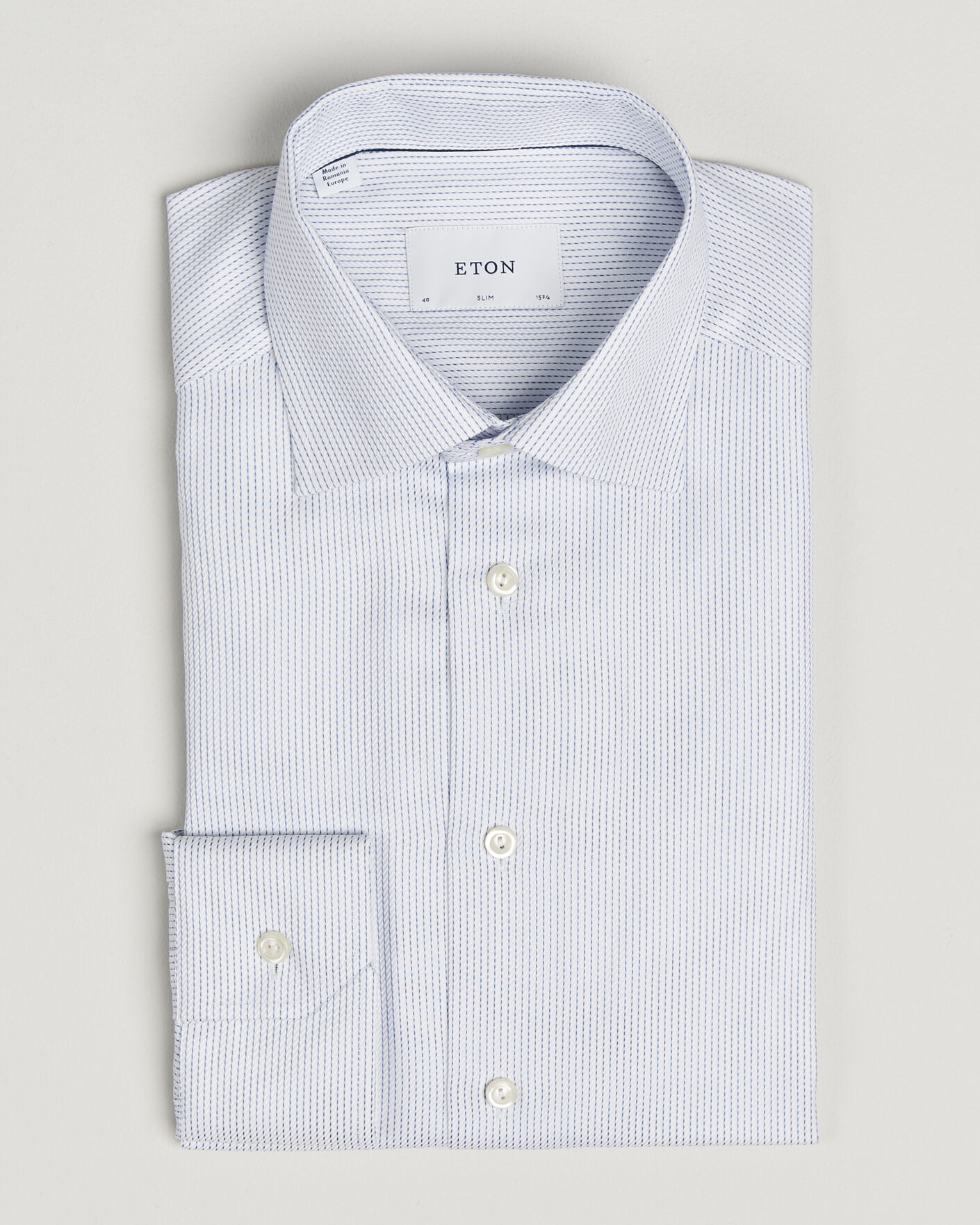 Uomini | Camicie | Eton | Slim Fit Signature Twill Structured Shirt Light Blue
