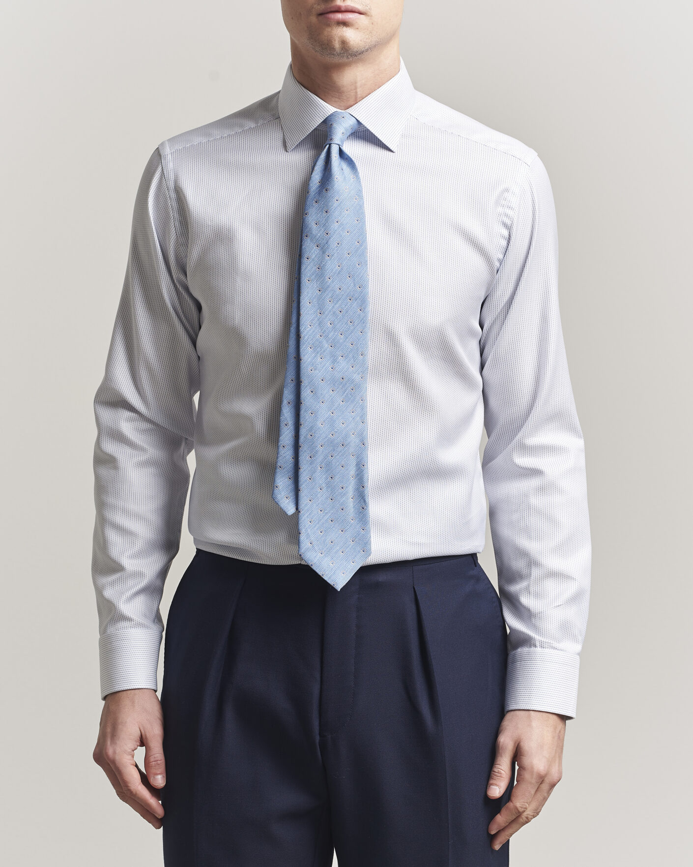 Uomini | Camicie | Eton | Slim Fit Signature Twill Structured Shirt Light Blue