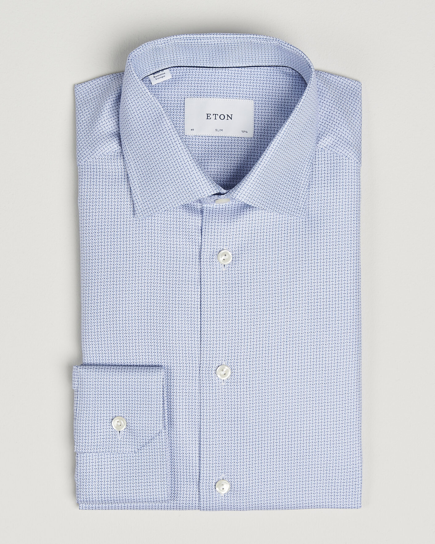 Uomini | Camicie | Eton | Slim Fit Signature Twill Structured Shirt Mid Blue