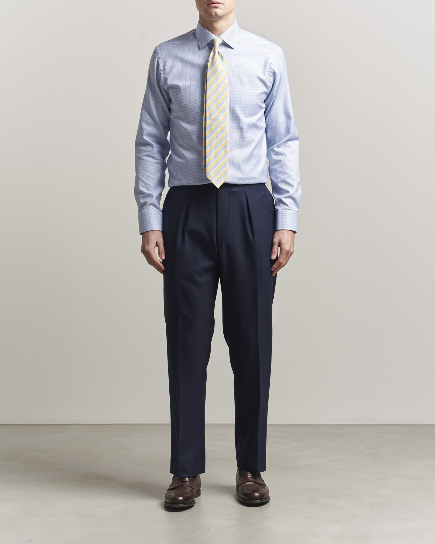 Uomini | Camicie | Eton | Slim Fit Signature Twill Structured Shirt Mid Blue