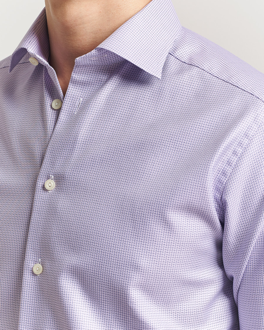 Uomini | Camicie | Eton | Slim Fit Signature Twill Structured Shirt Light Purple