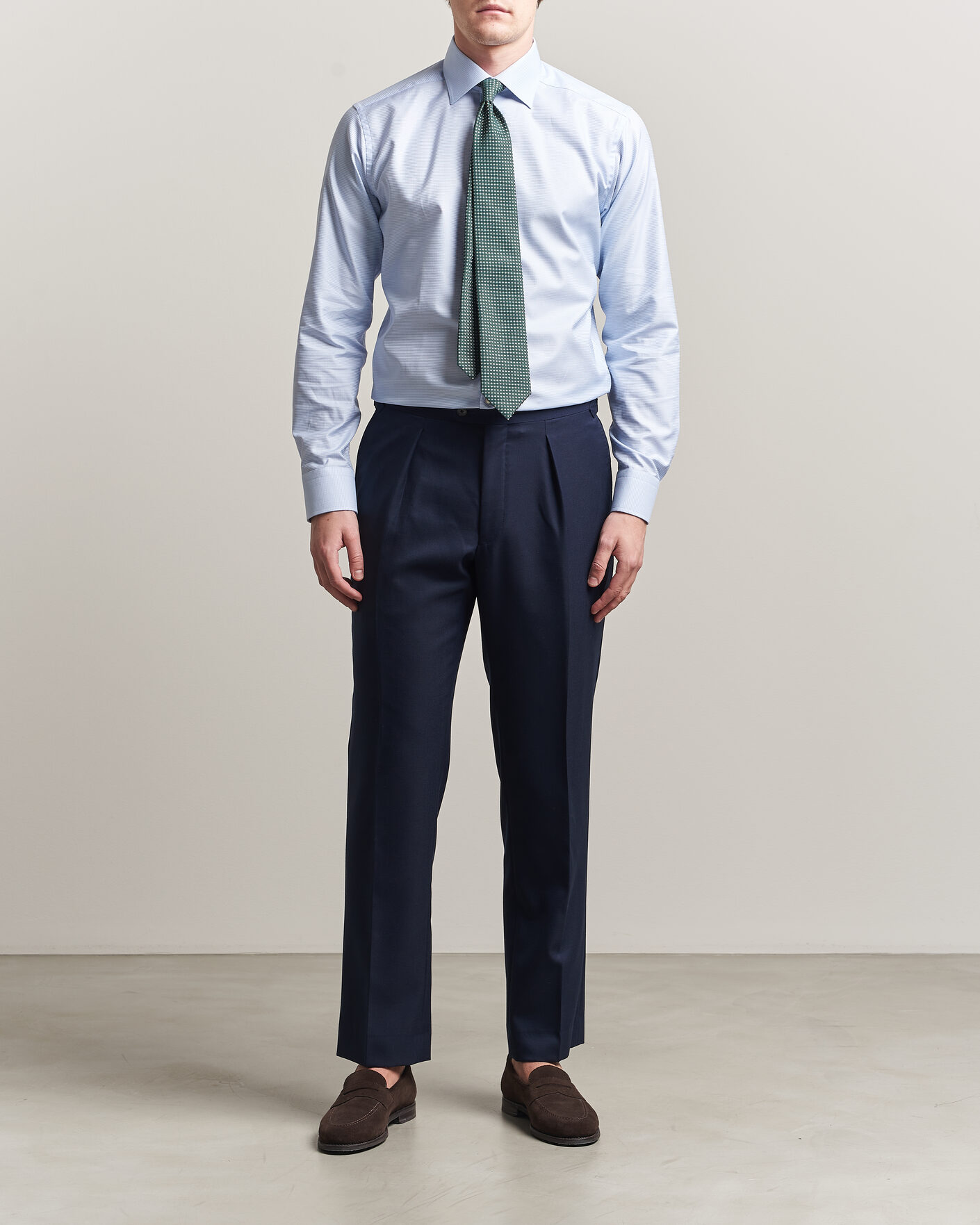 Uomini | Camicie | Eton | Slim Fit Signature Twill Houndstooth Shirt Light Blue