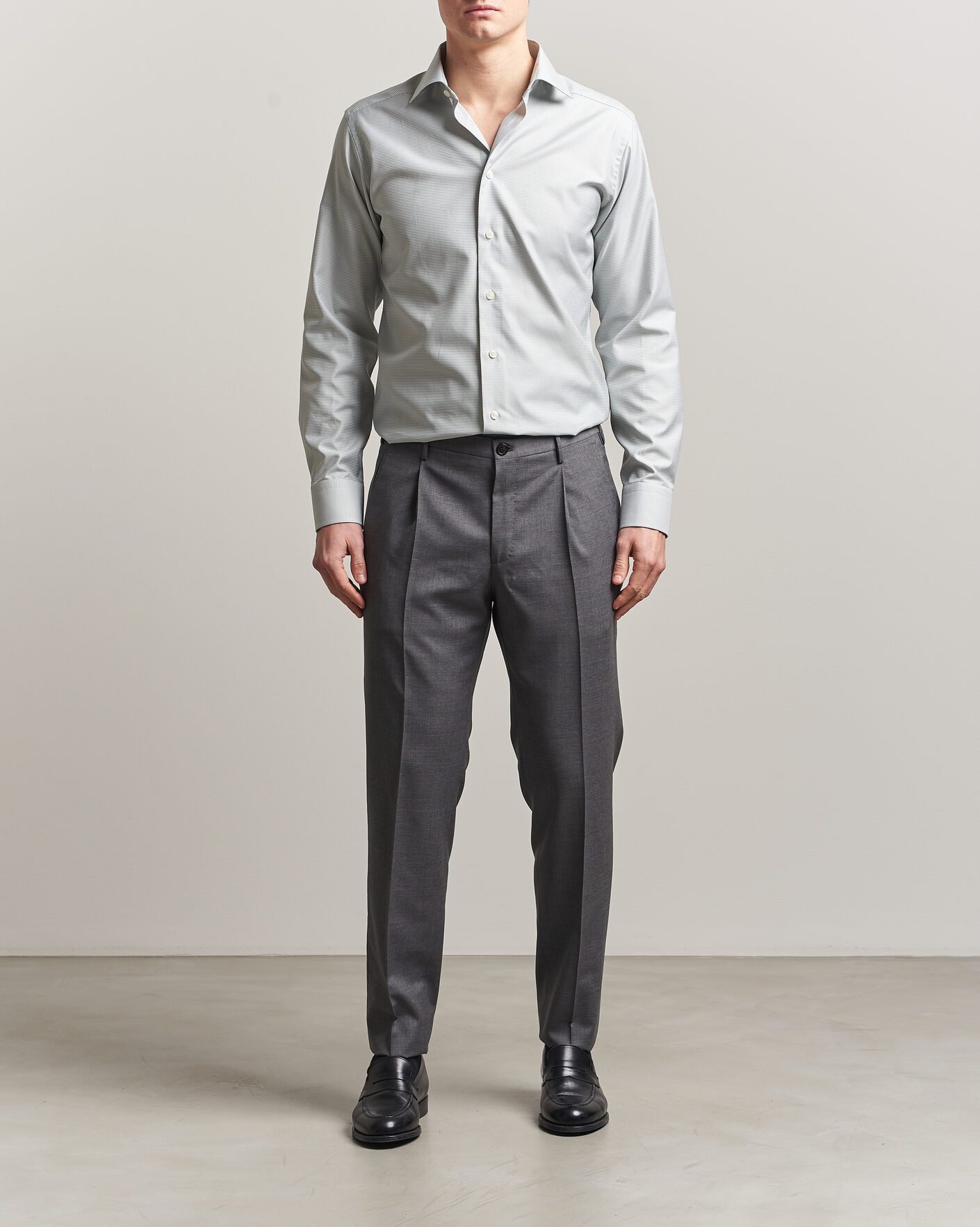 Uomini | Camicie | Eton | Slim Fit Signature Twill Houndstooth Shirt Light Green