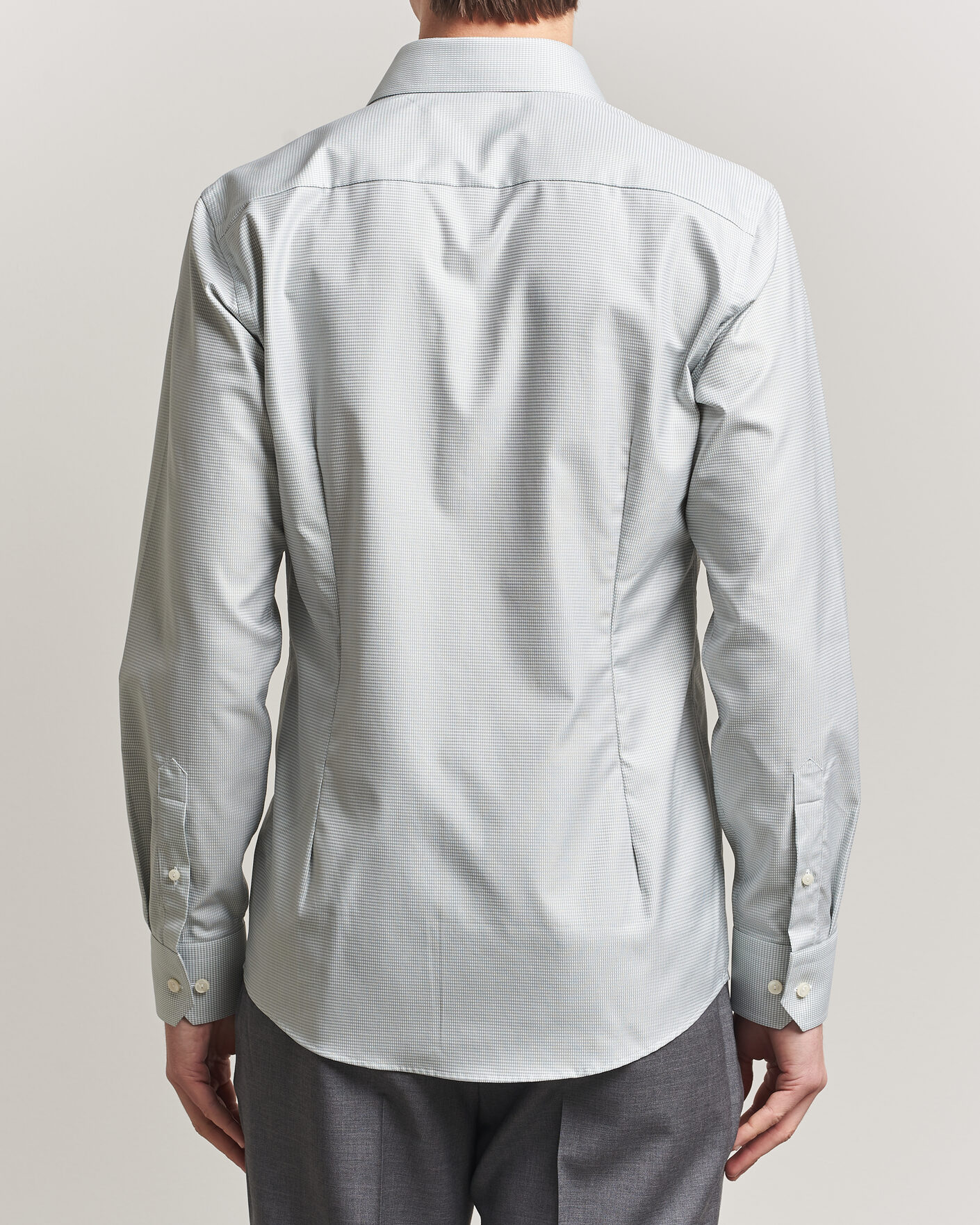 Uomini | Camicie | Eton | Slim Fit Signature Twill Houndstooth Shirt Light Green