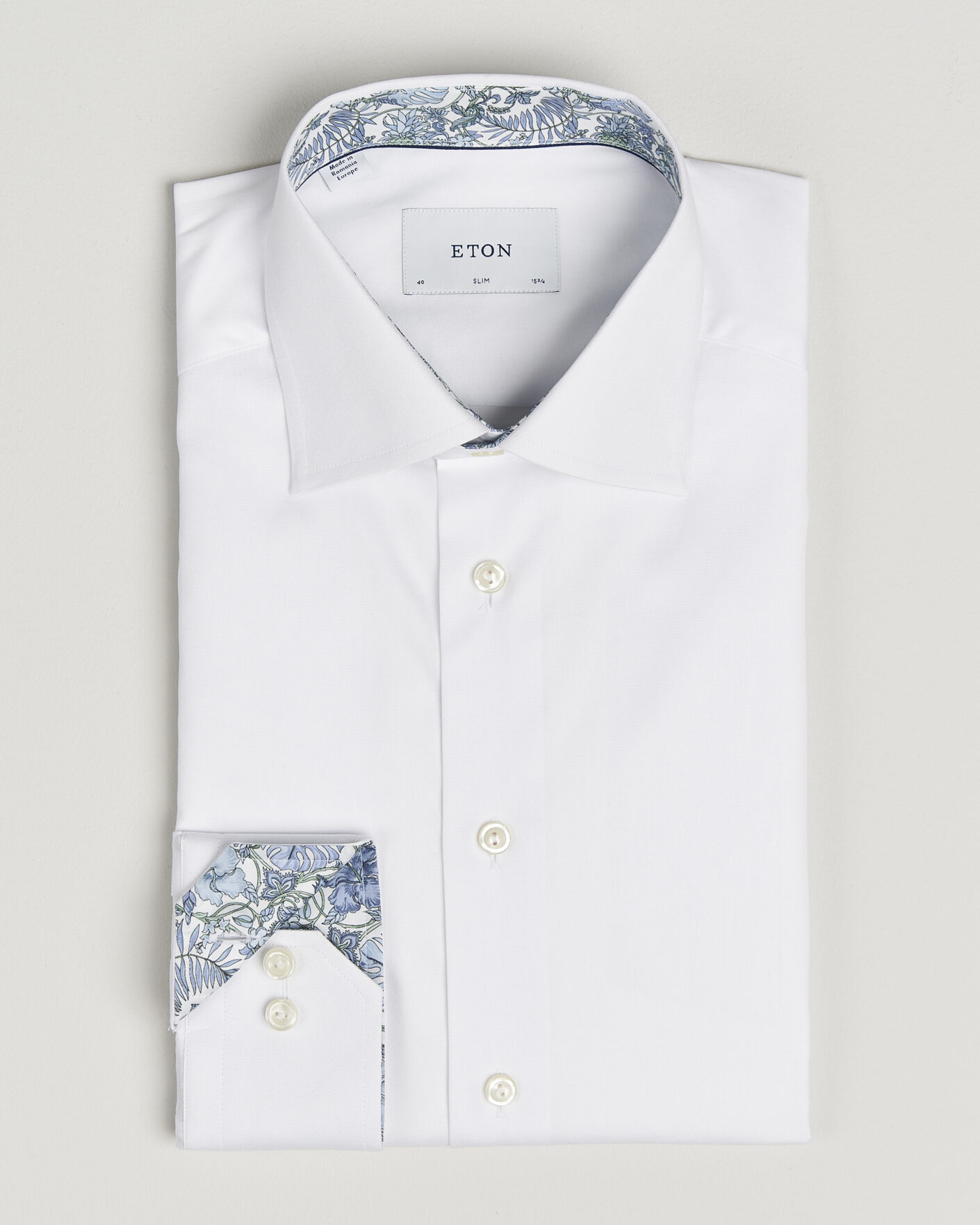 Uomini | Camicie | Eton | Slim Fit Signature Twill Contrast Shirt White