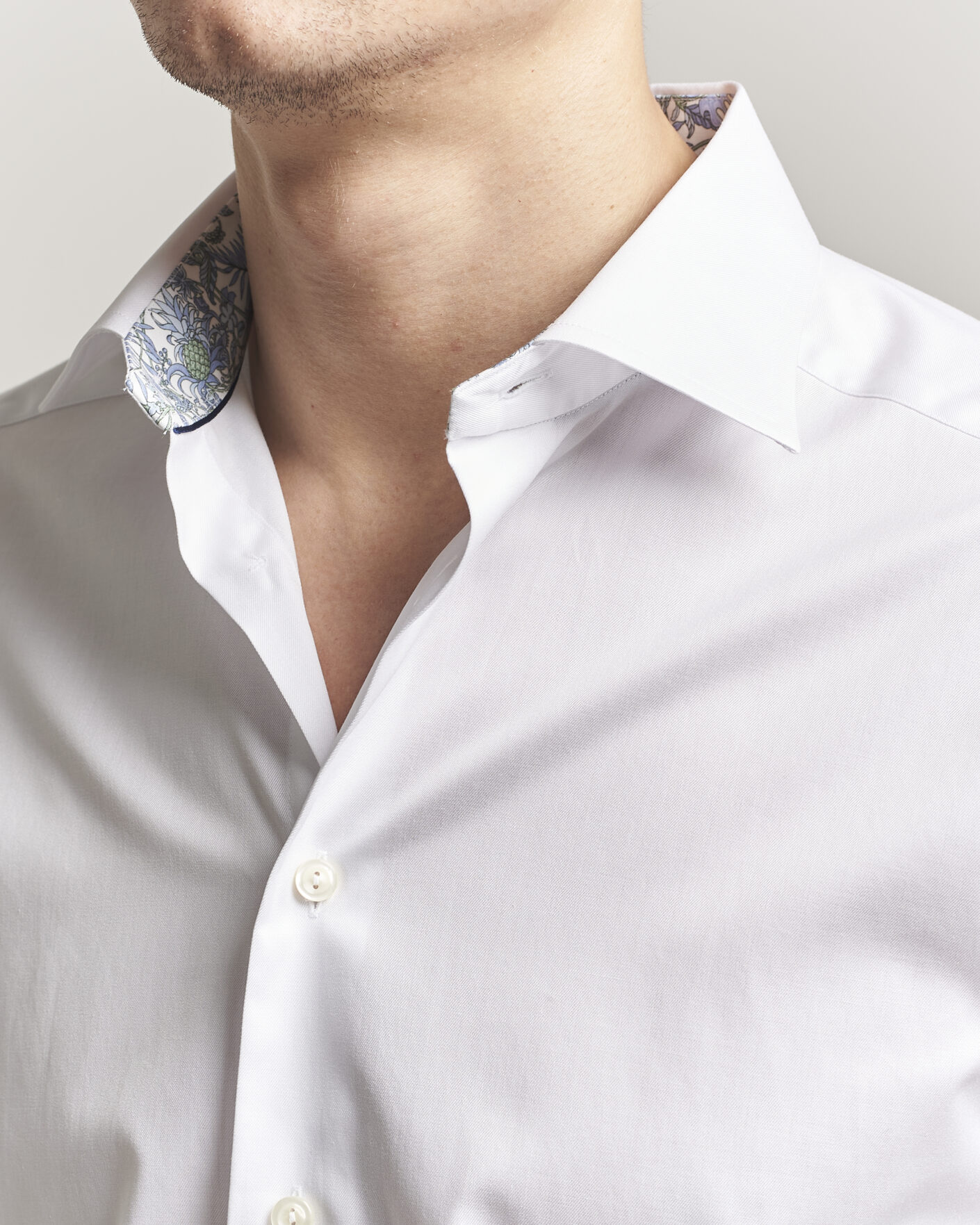 Uomini | Camicie | Eton | Slim Fit Signature Twill Contrast Shirt White