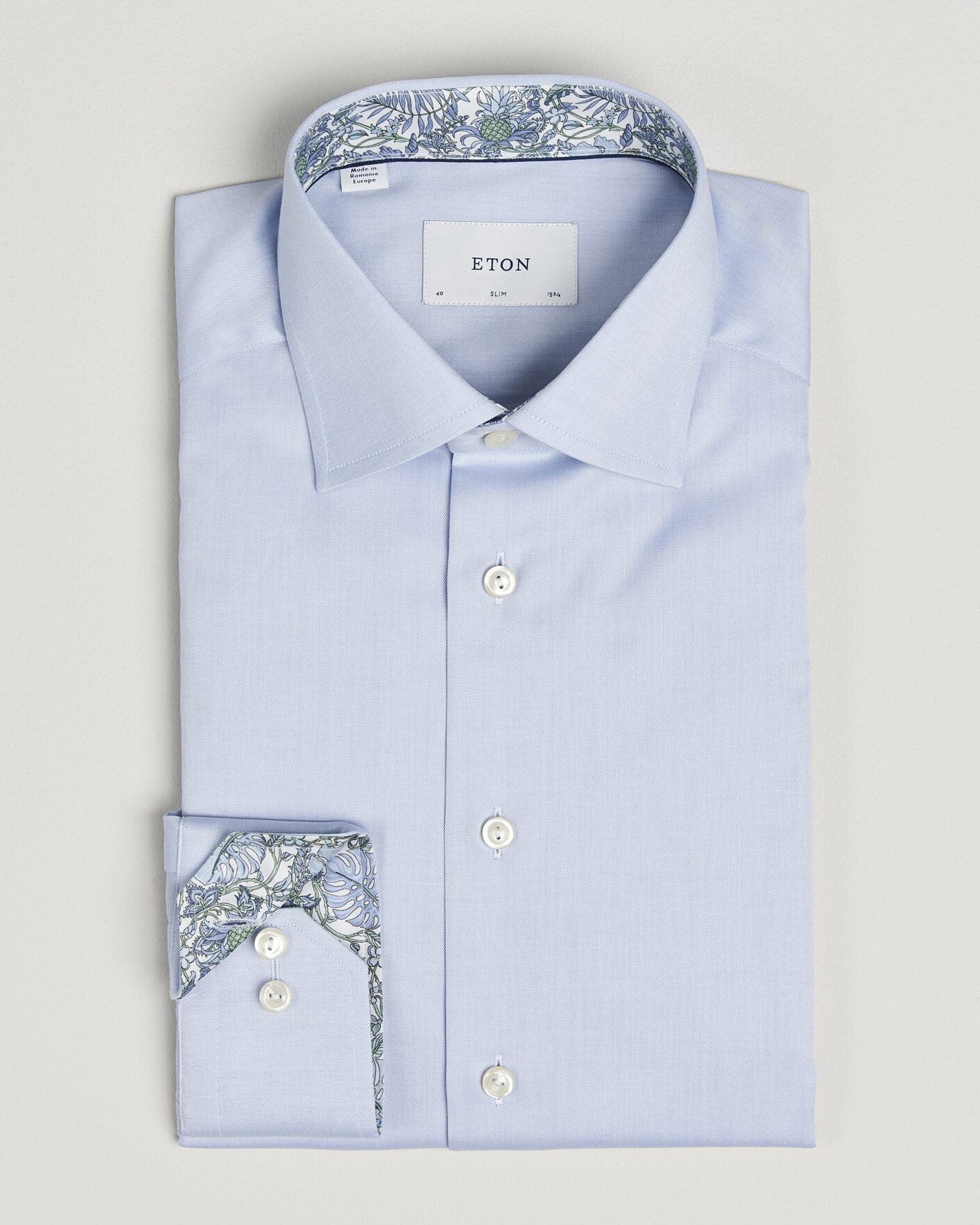 Uomini | Camicie | Eton | Slim Fit Signature Twill Contrast Shirt Light Blue