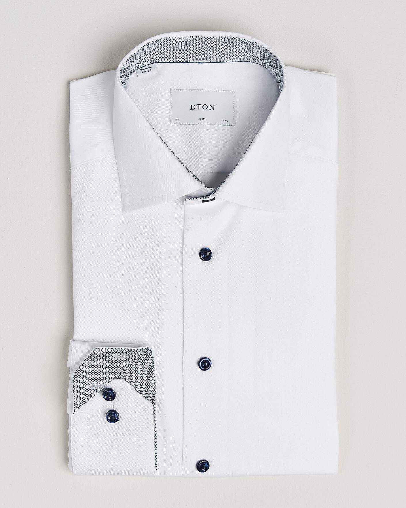 Uomini | Camicie | Eton | Slim Fit Signature Twill Contrast Shirt White