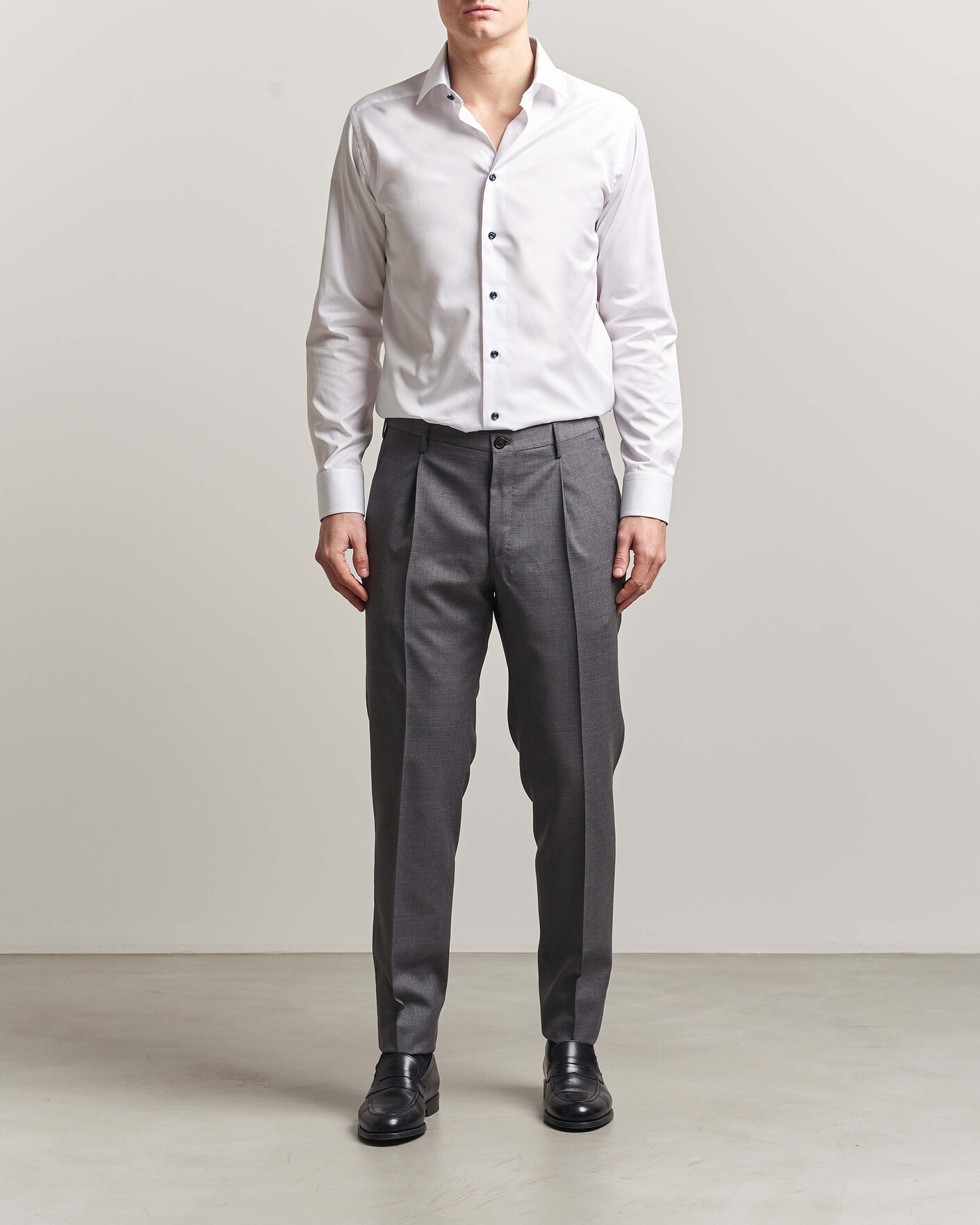 Uomini | Camicie | Eton | Slim Fit Signature Twill Contrast Shirt White