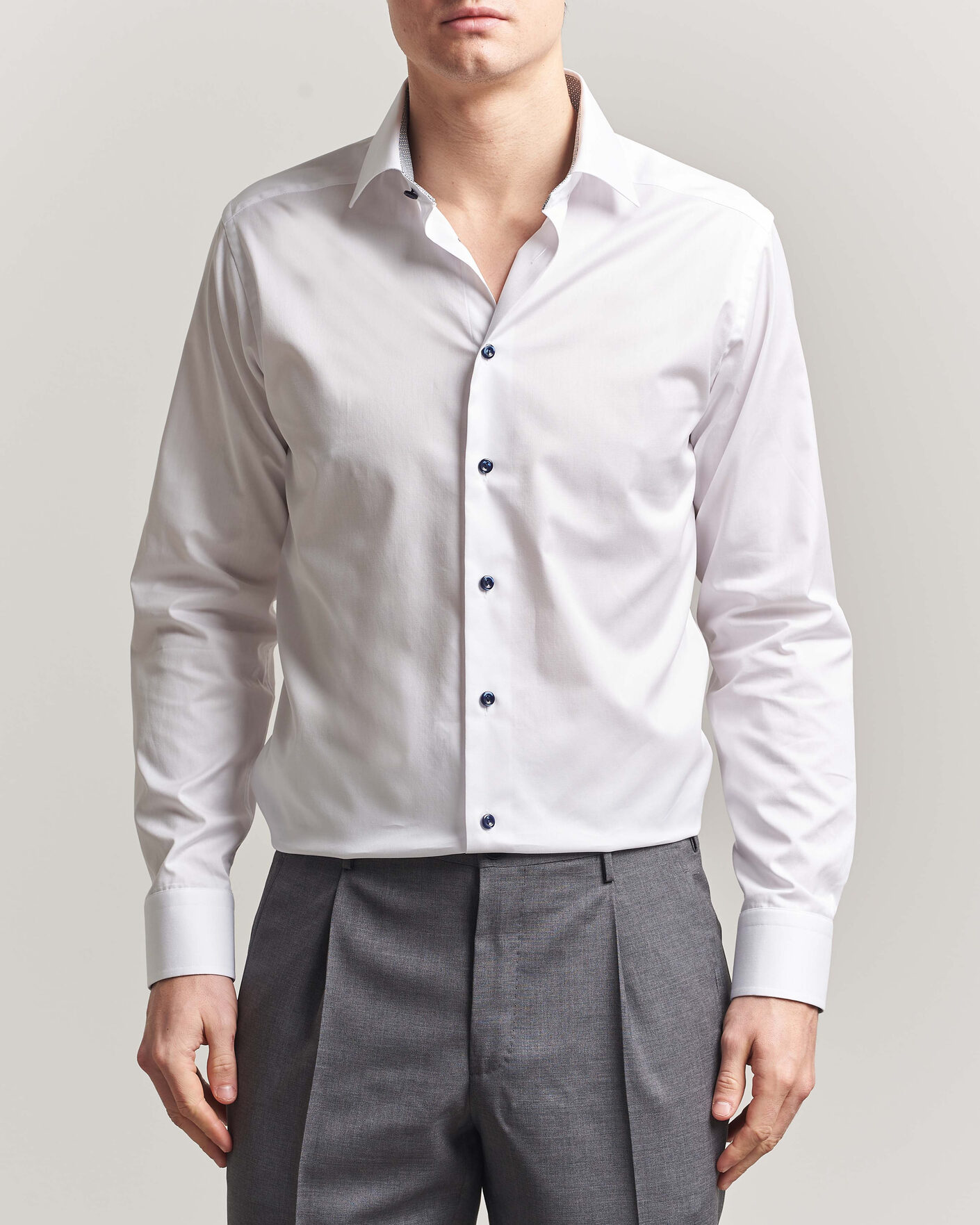 Uomini | Camicie | Eton | Slim Fit Signature Twill Contrast Shirt White