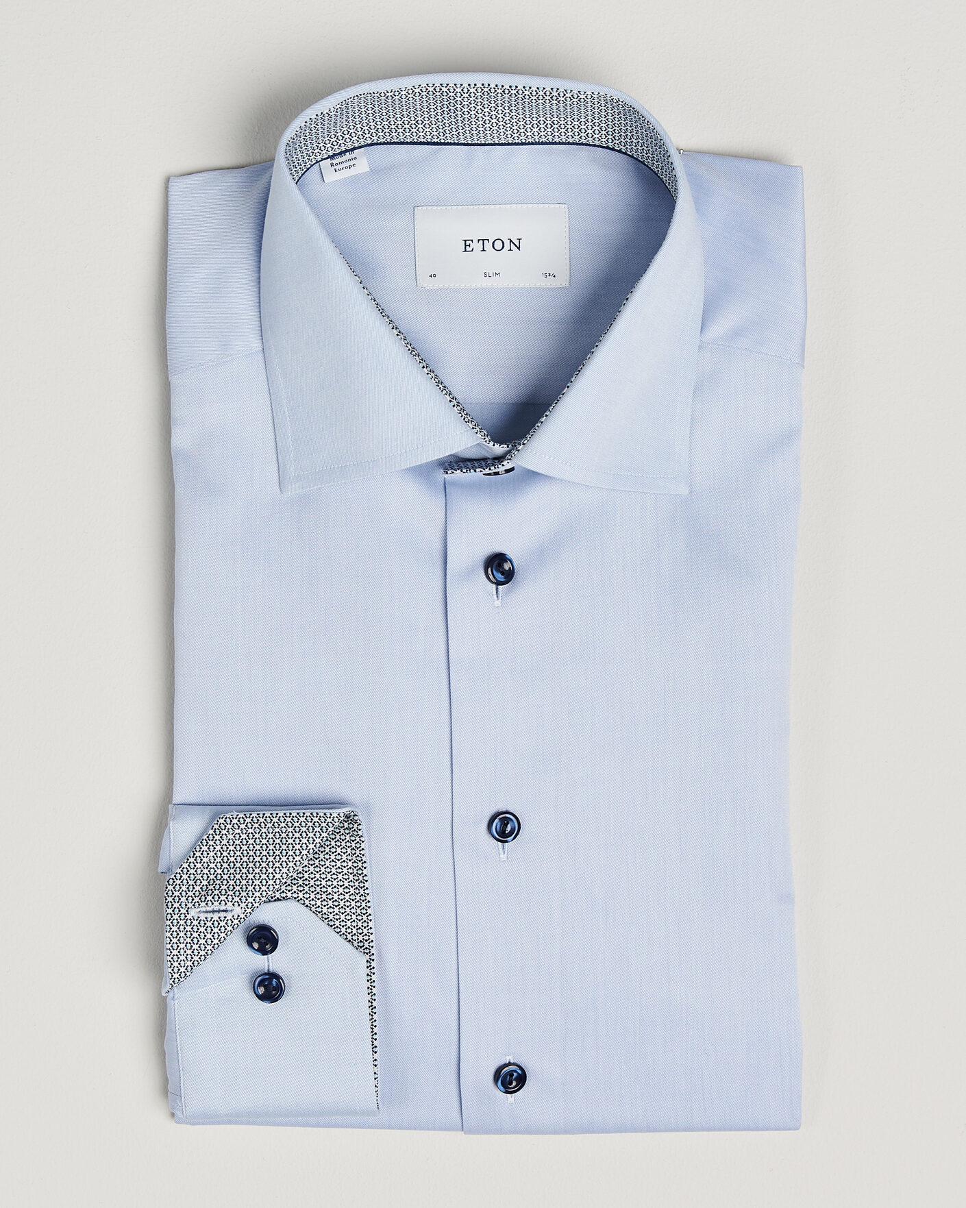 Uomini | Camicie | Eton | Slim Fit Signature Twill Contrast Shirt Light Blue