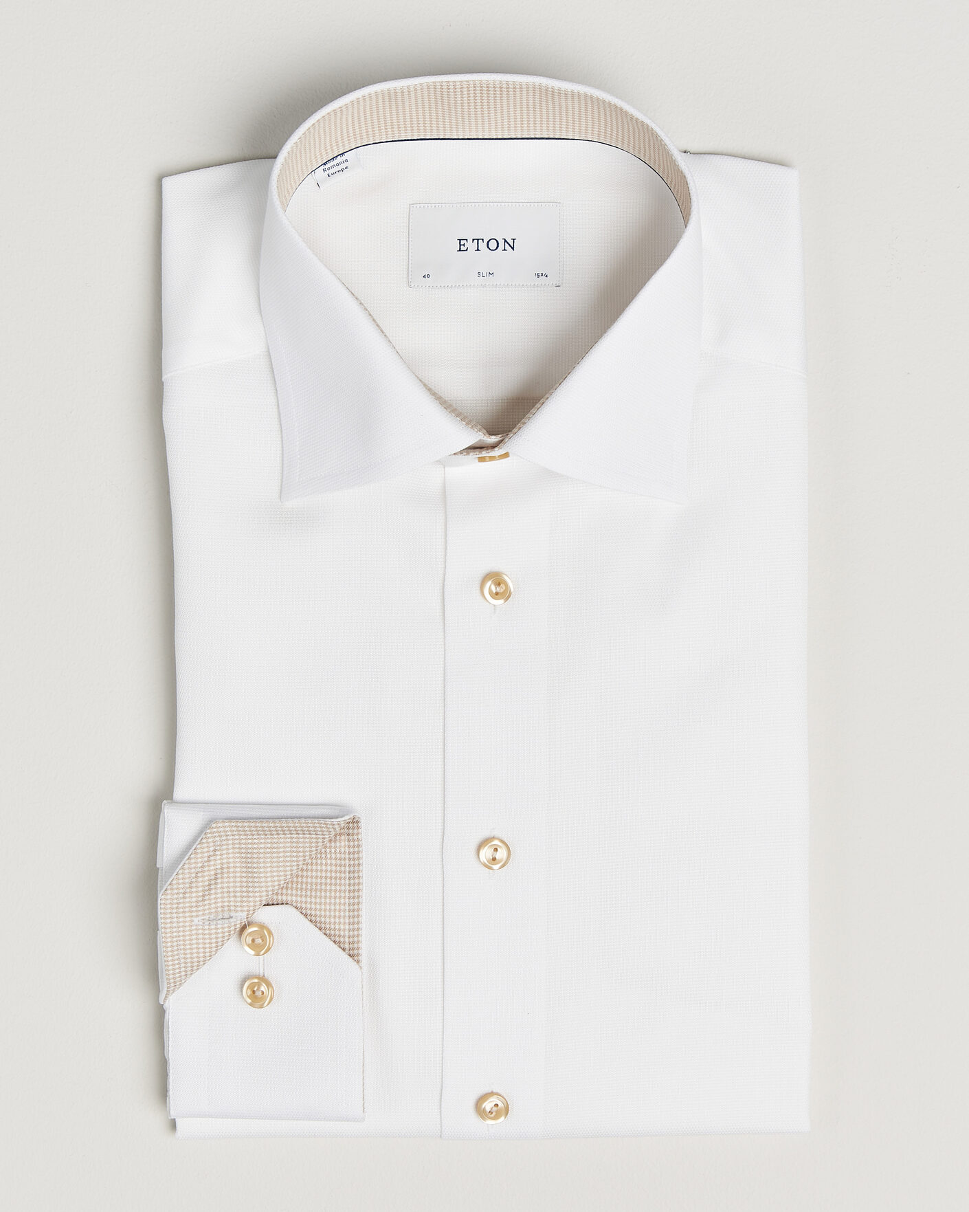 Uomini | Camicie | Eton | Slim Fit Signature Twill Contrast Shirt White