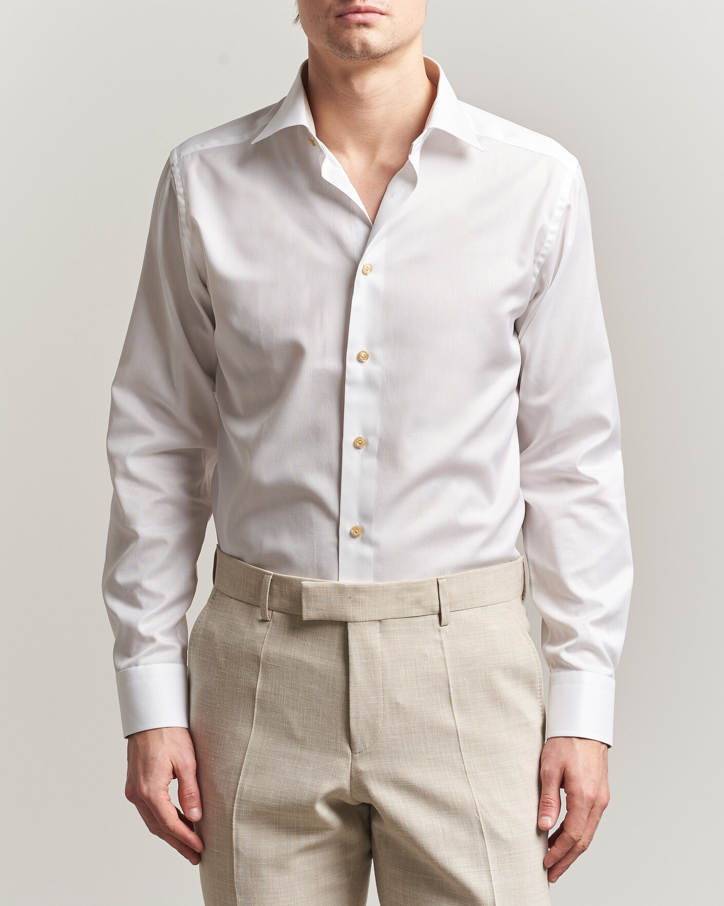 Uomini | Camicie | Eton | Slim Fit Signature Twill Contrast Shirt White