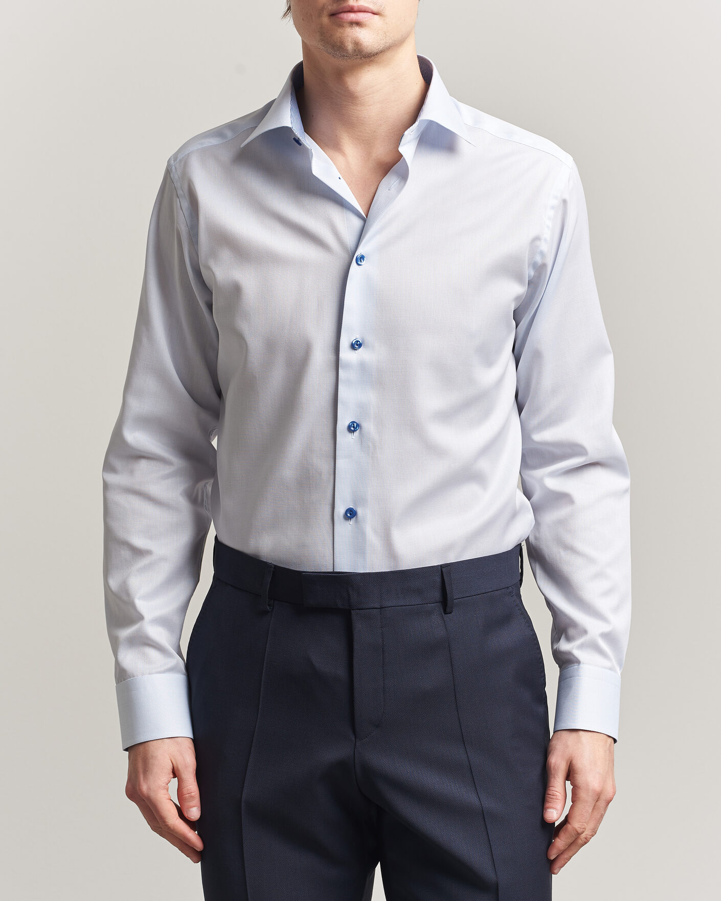 Uomini | Camicie | Eton | Slim Fit Signature Twill Contrast Shirt Light Blue