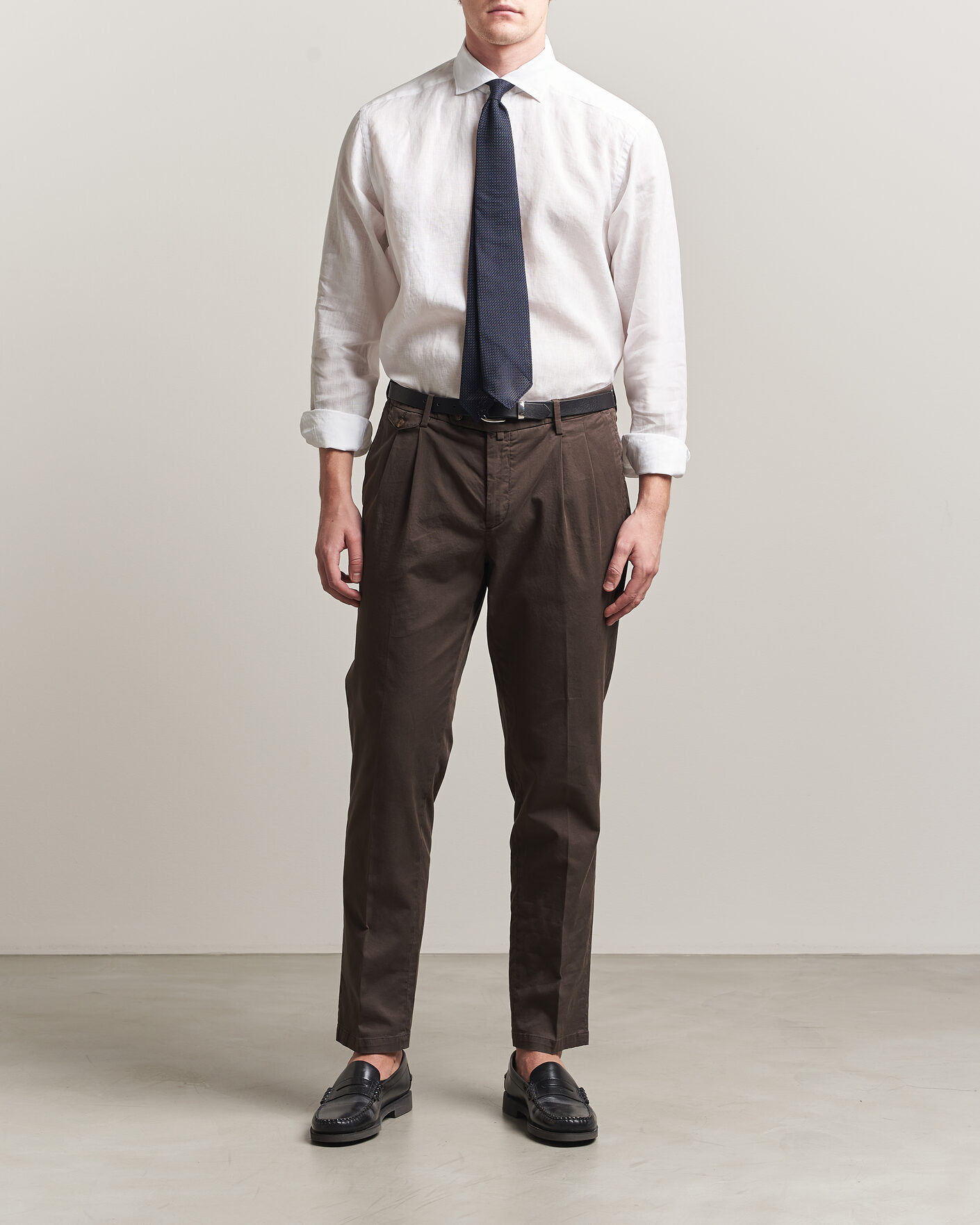 Uomini | Camicie | Eton | Casual Fit Linen Shirt White