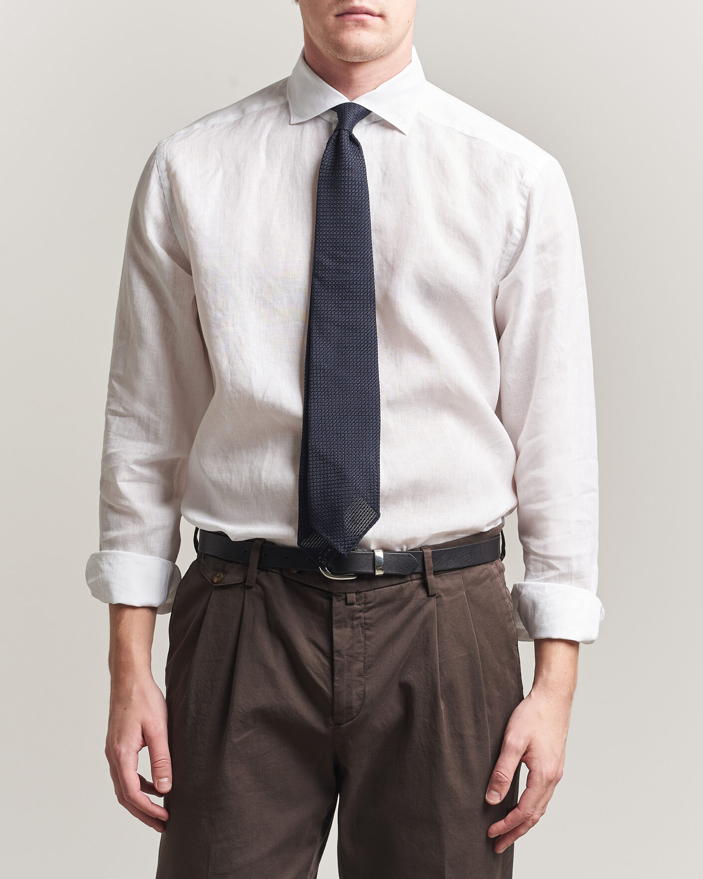 Uomini | Camicie | Eton | Casual Fit Linen Shirt White