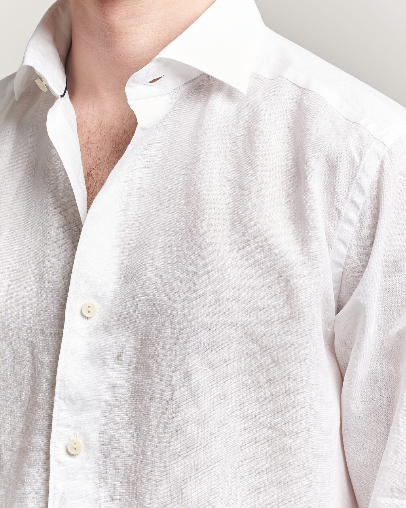 Uomini | Camicie | Eton | Casual Fit Linen Shirt White