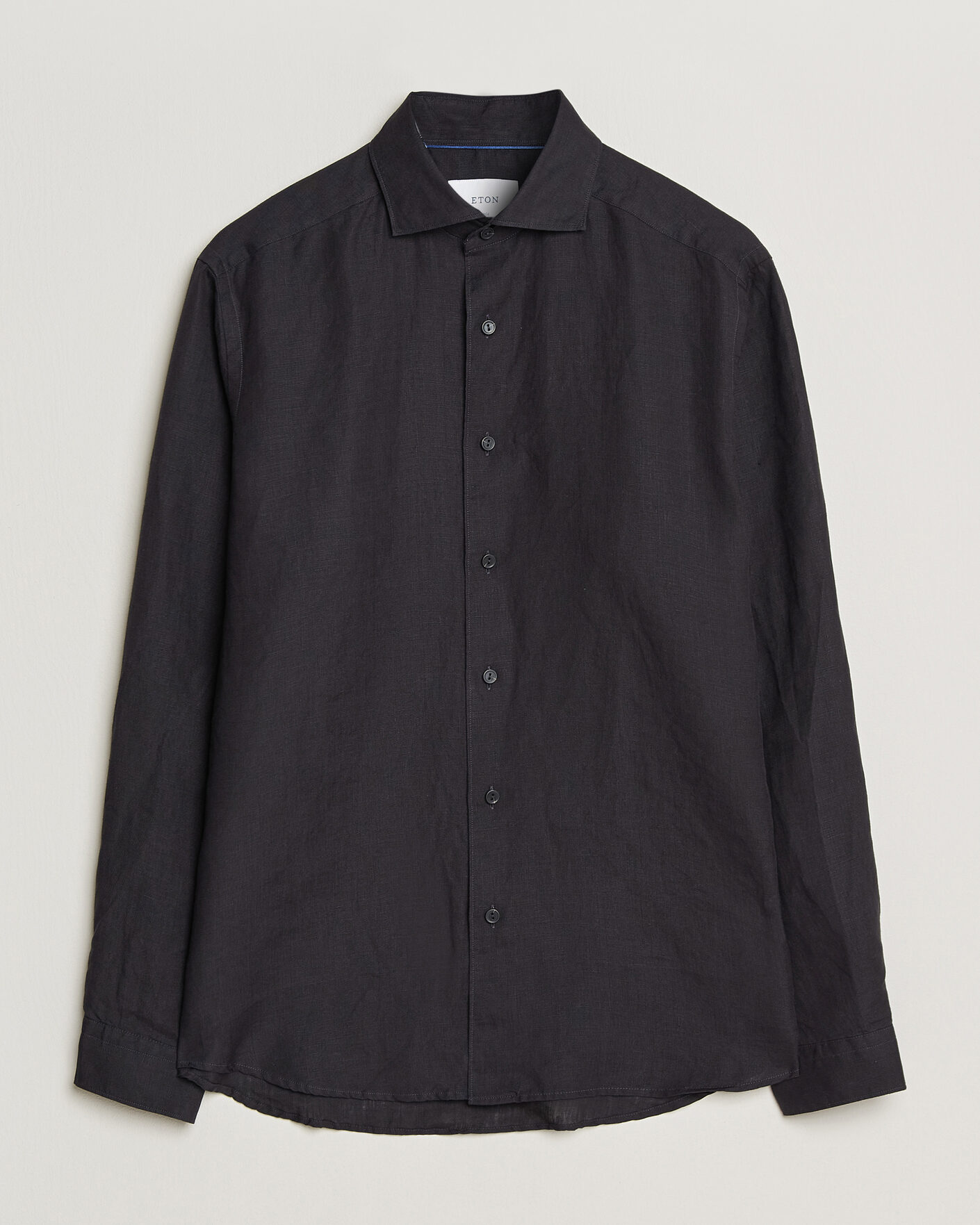 Uomini | Camicie | Eton | Casual Fit Linen Shirt Black