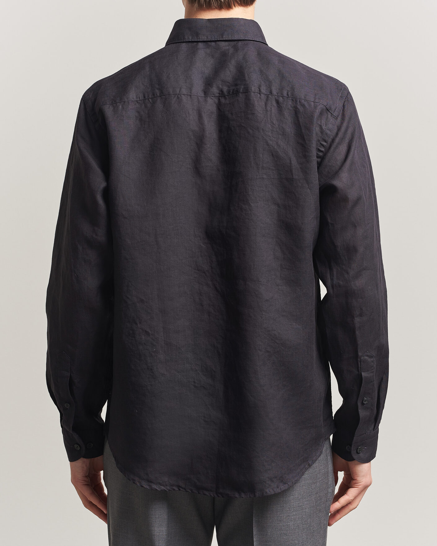 Uomini | Camicie | Eton | Casual Fit Linen Shirt Black