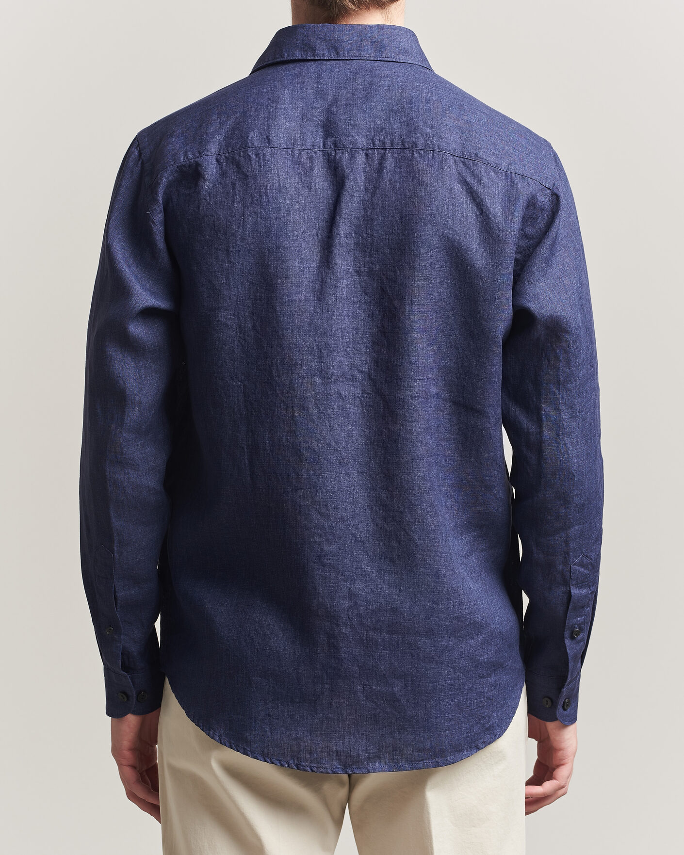 Uomini | Camicie | Eton | Casual Fit Linen Shirt Navy Blue