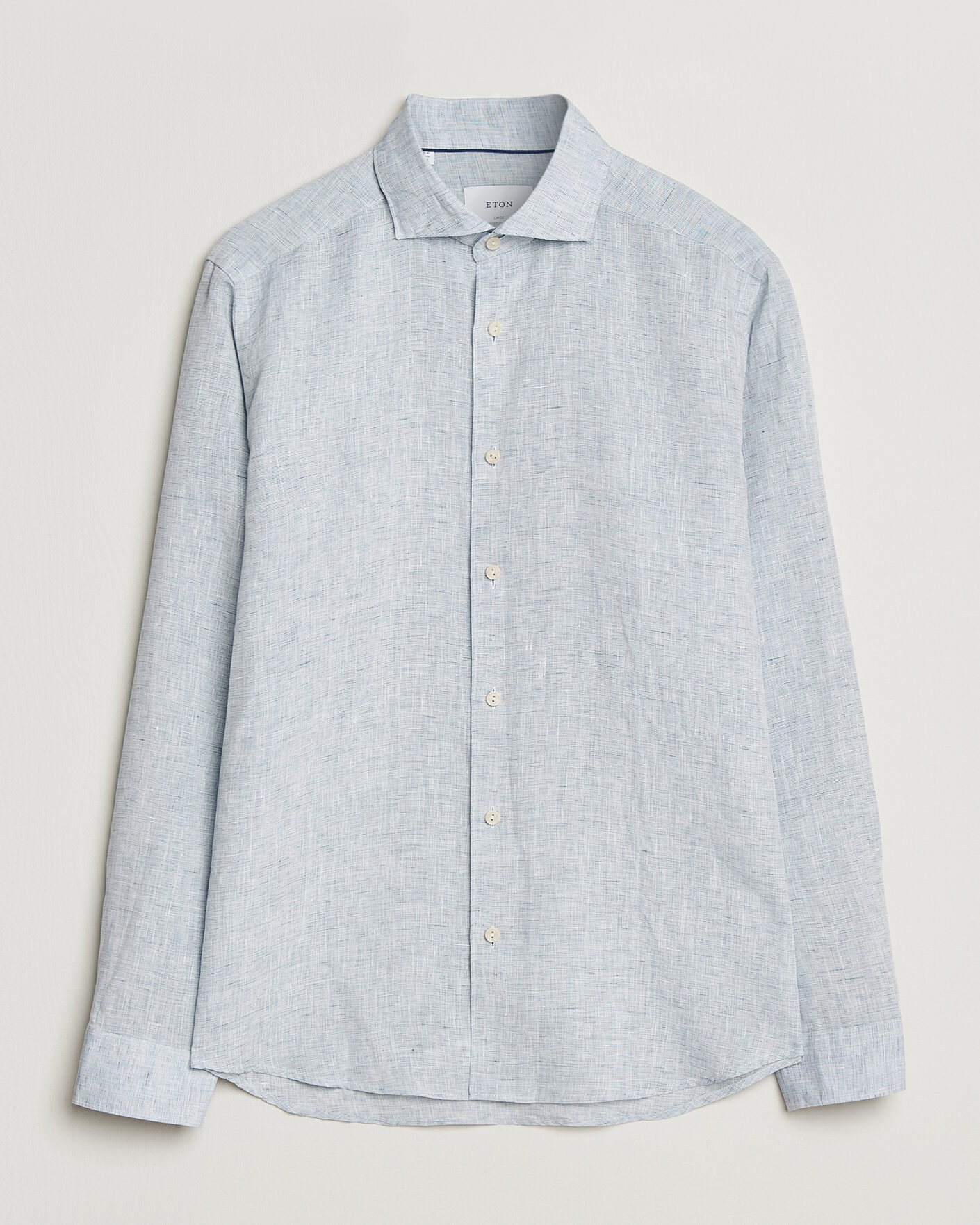 Uomini | Camicie | Eton | Casual Fit Linen Shirt Light Blue