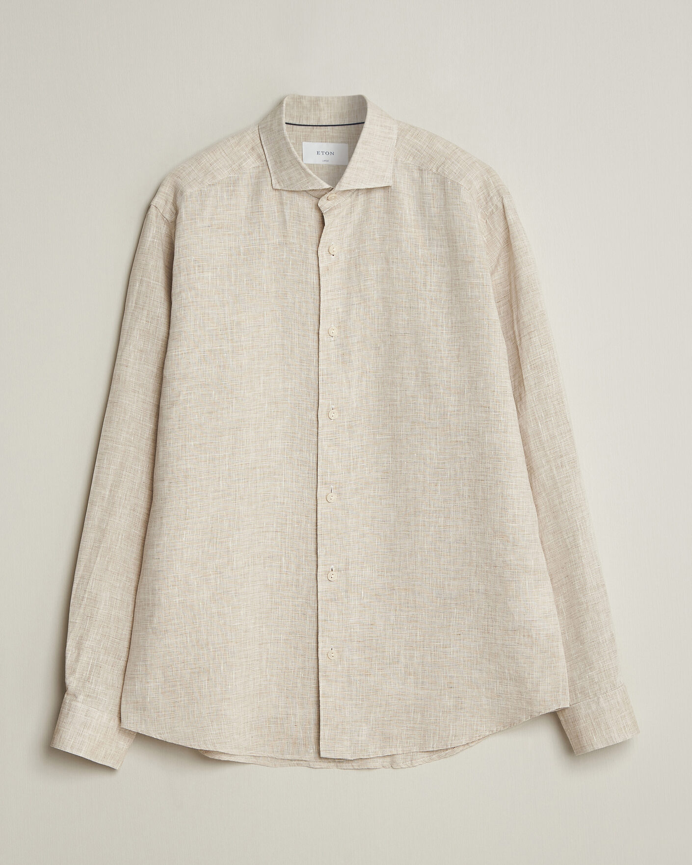 Uomini | Camicie | Eton | Casual Fit Linen Shirt Beige