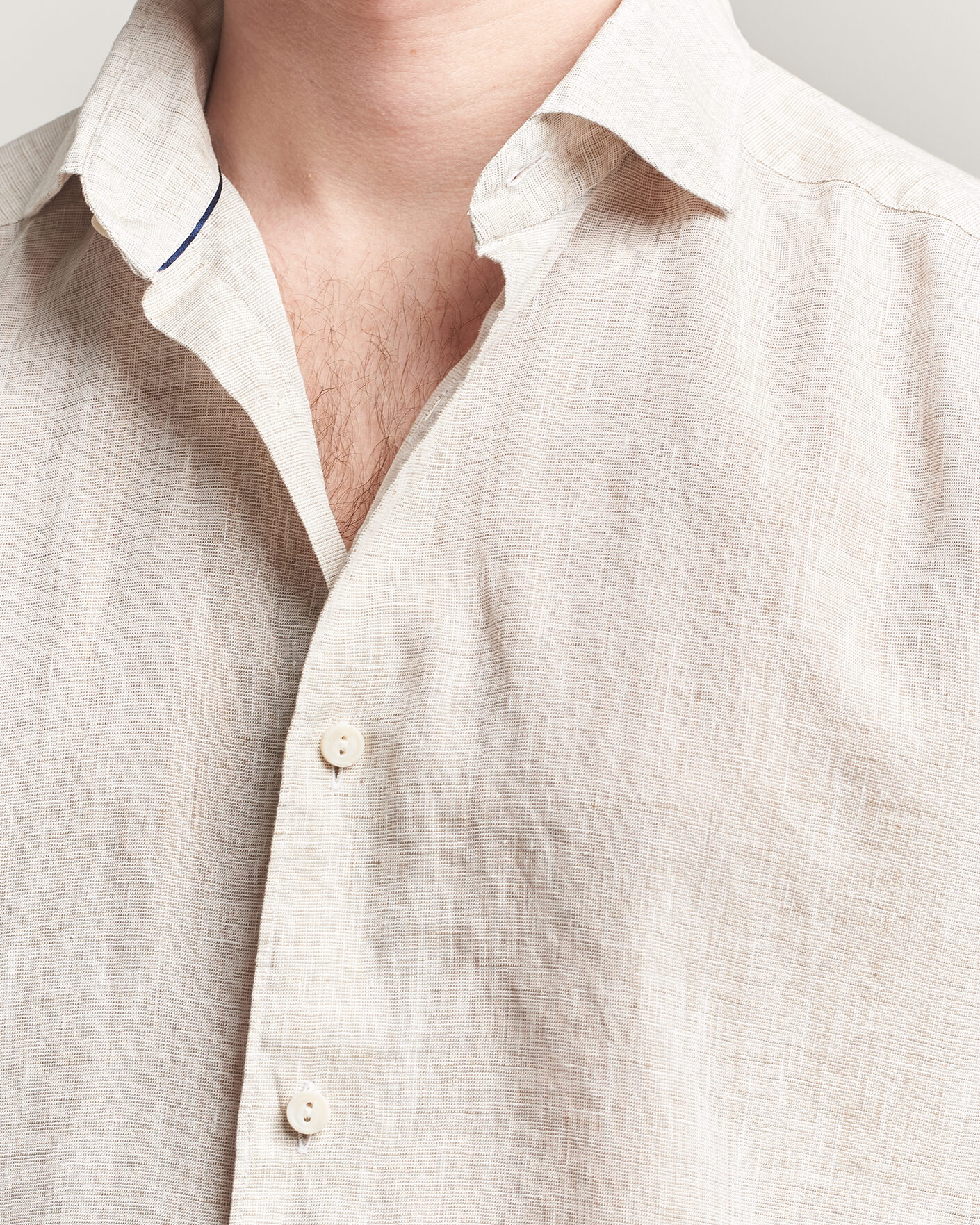 Uomini | Camicie | Eton | Casual Fit Linen Shirt Beige