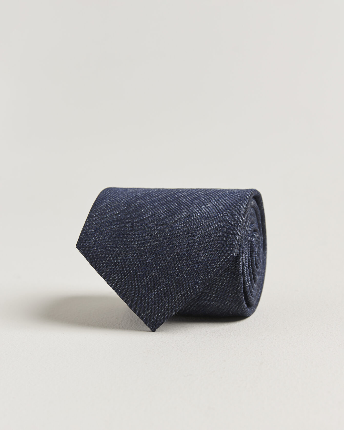 Uomini | Cravatte | Eton | Linen Silk Tie Navy Blue