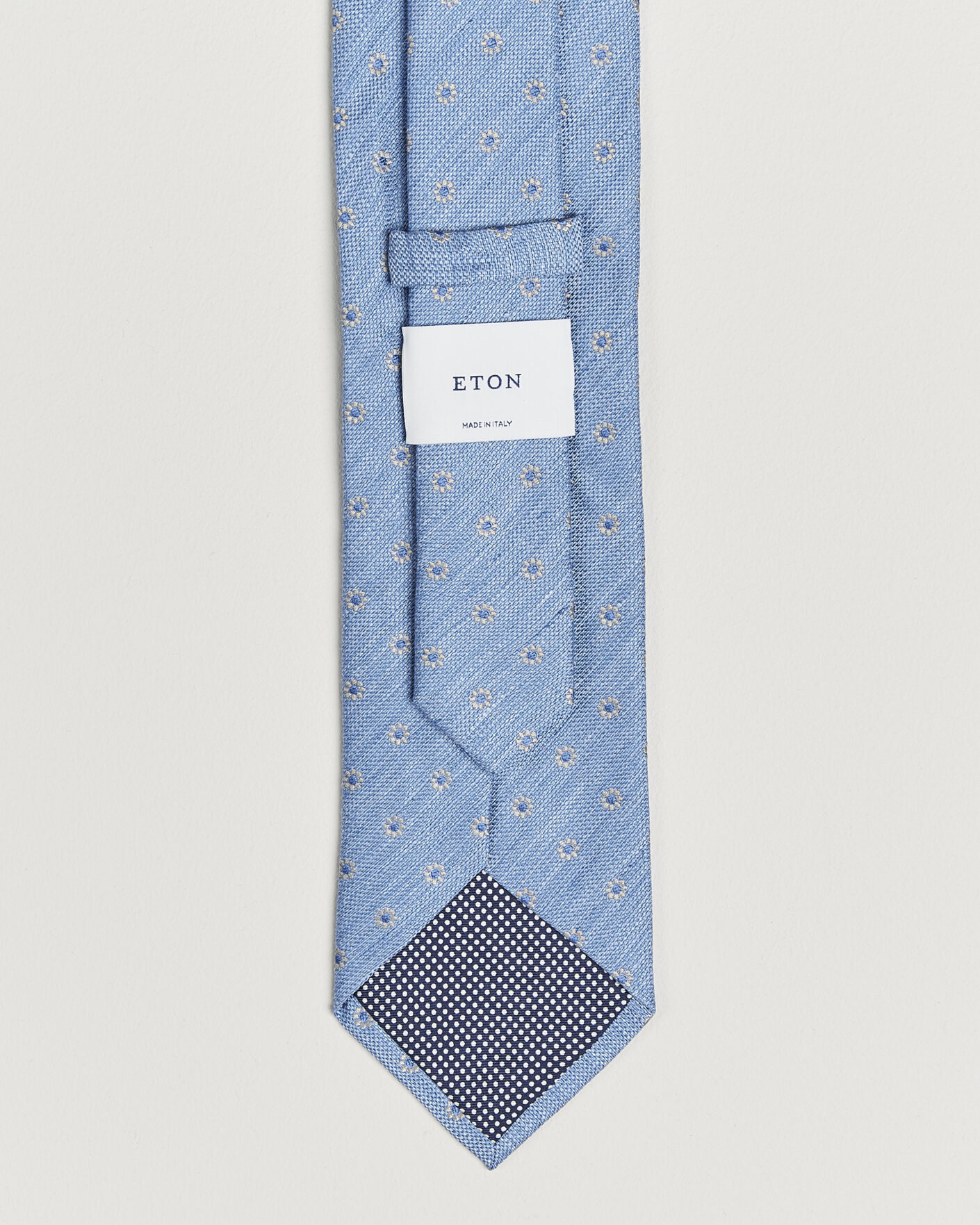 Uomini | Cravatte | Eton | Floral Linen Silk Tie Light Blue