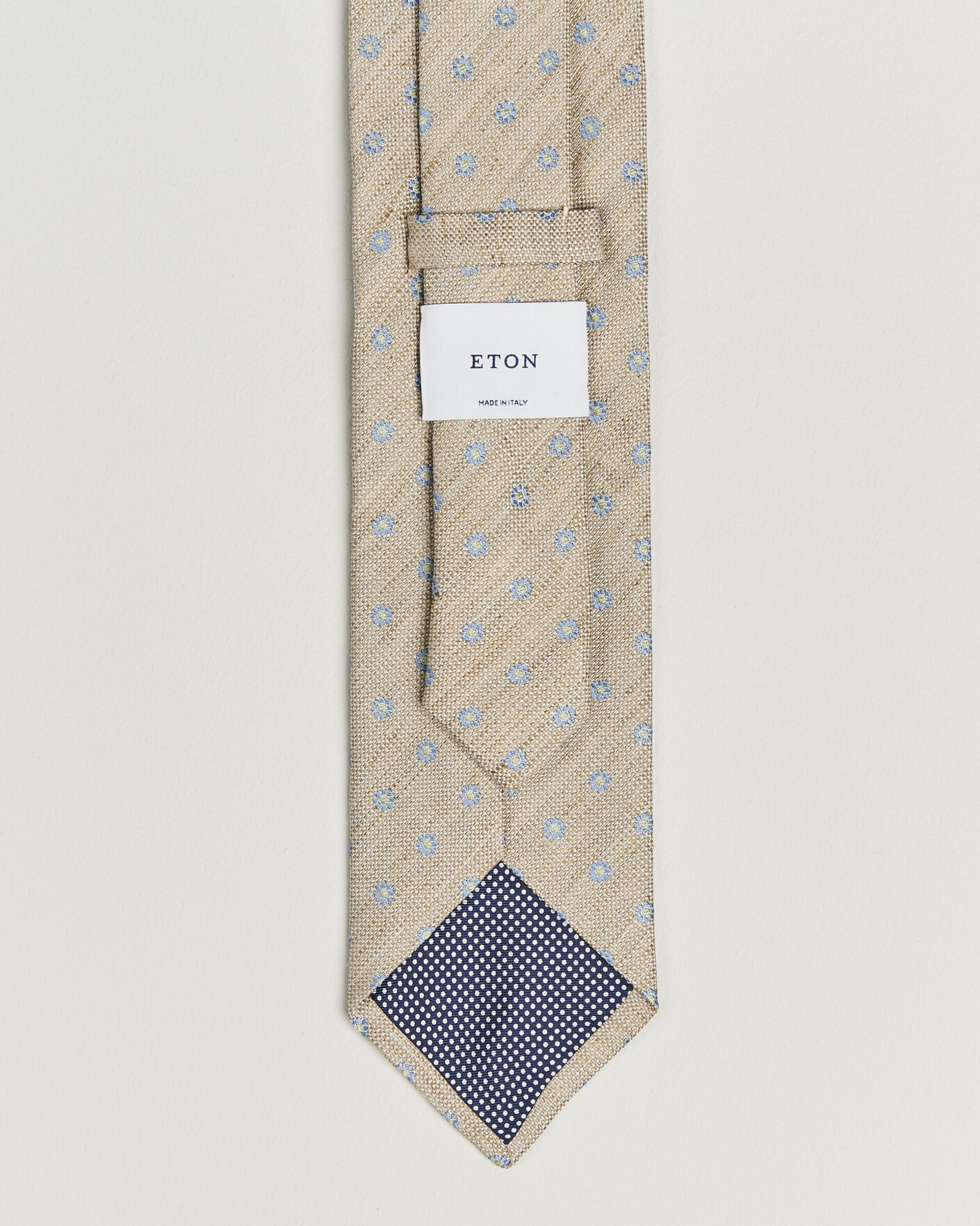 Uomini | Cravatte | Eton | Floral Linen Silk Tie Beige