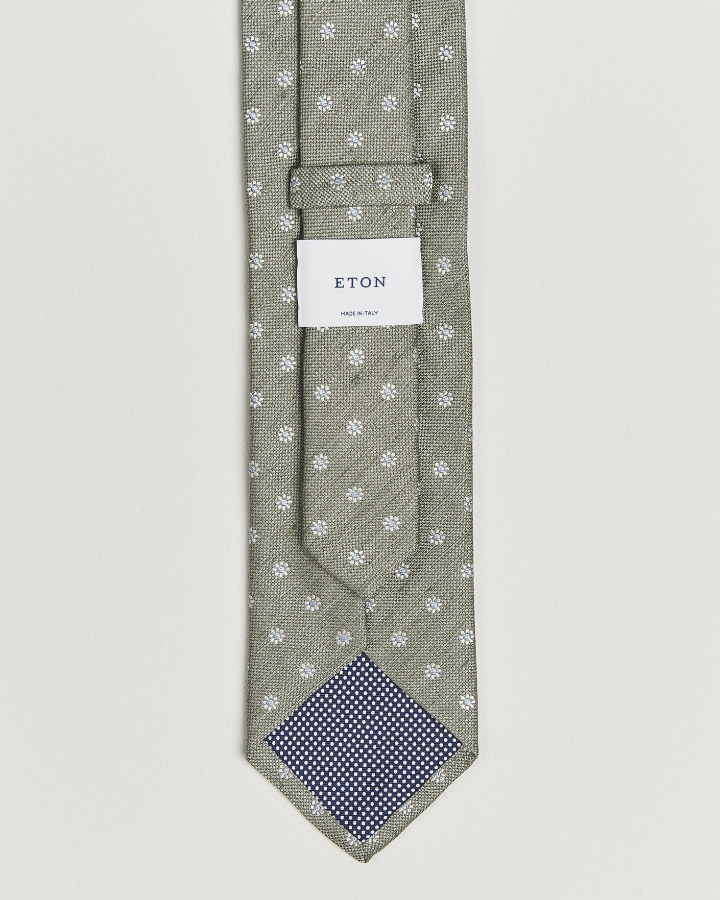 Uomini | Cravatte | Eton | Floral Linen Silk Tie Light Green