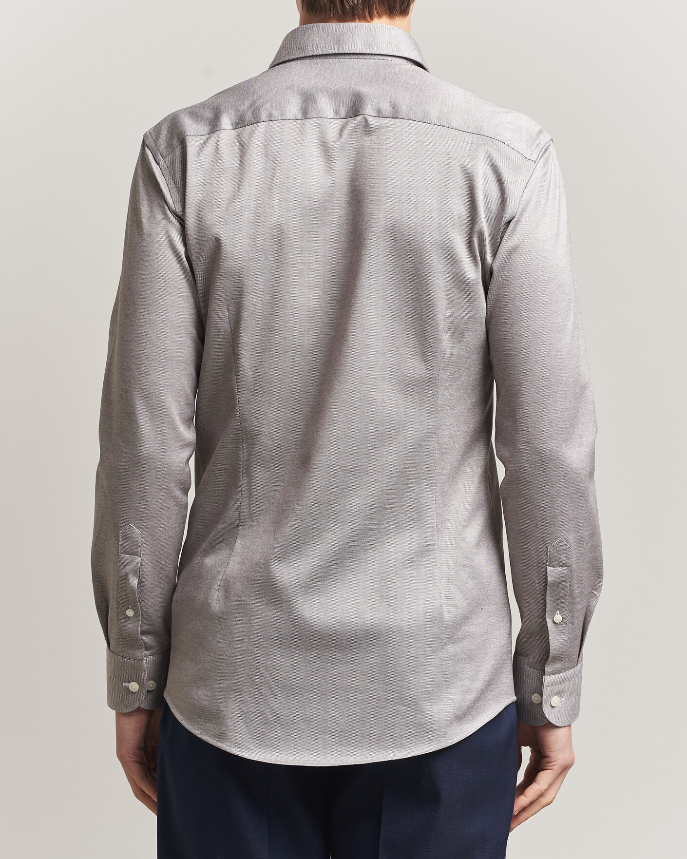 Uomini | Camicie | Eton | Filo di Scozia Knitted Shirt Brown