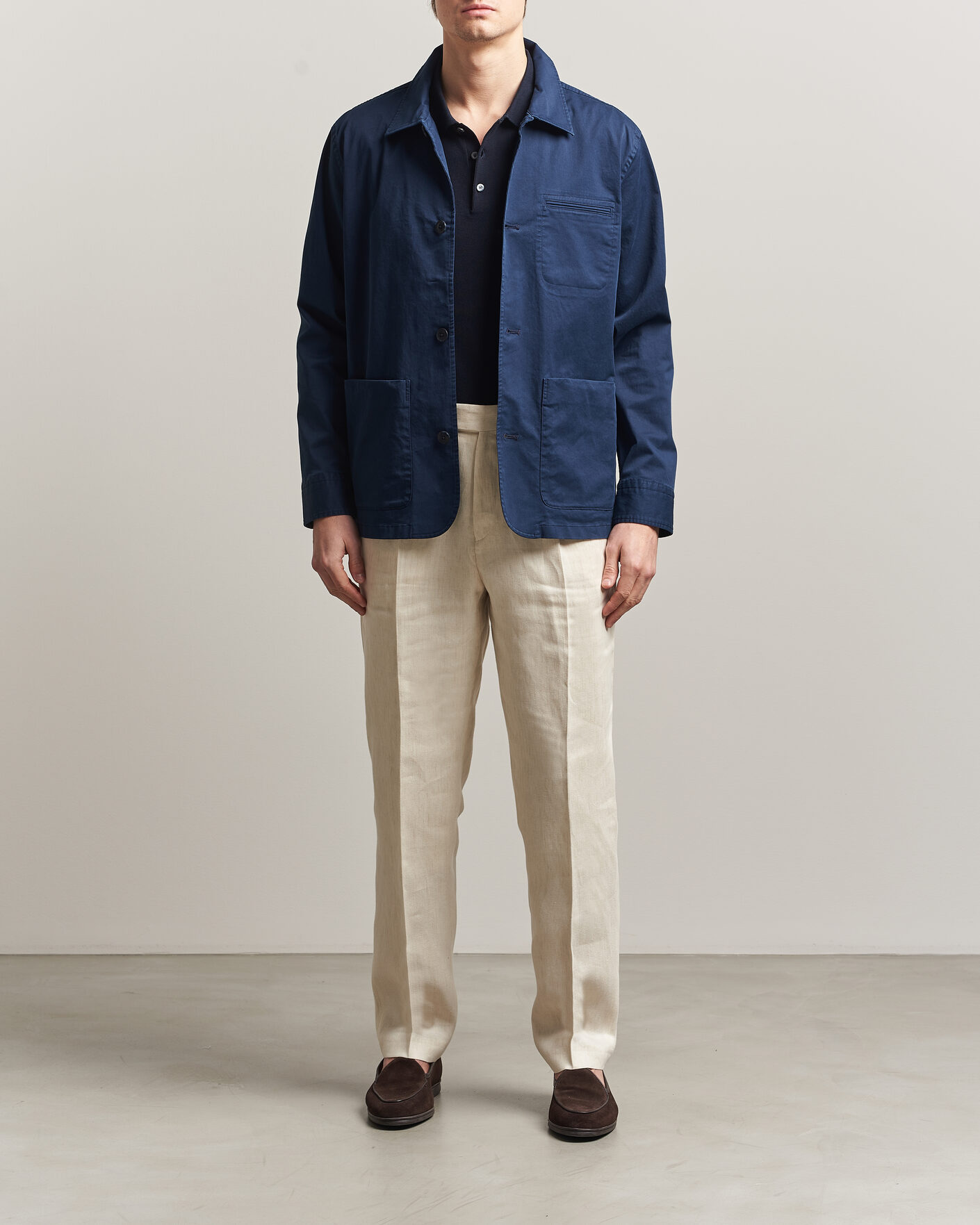 Uomini | Giacche | Eton | Cotton Chore Jacket Navy Blue