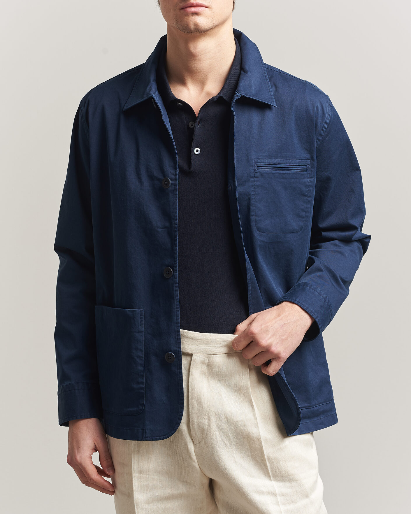 Uomini | Giacche | Eton | Cotton Chore Jacket Navy Blue