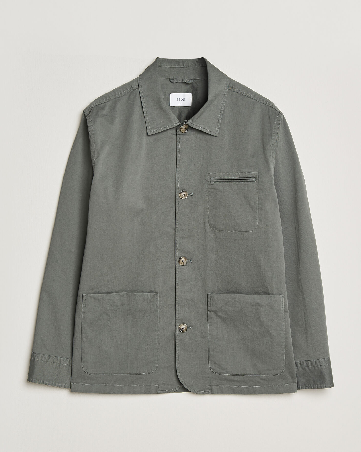 Uomini | Giacche | Eton | Cotton Chore Jacket Mid Green