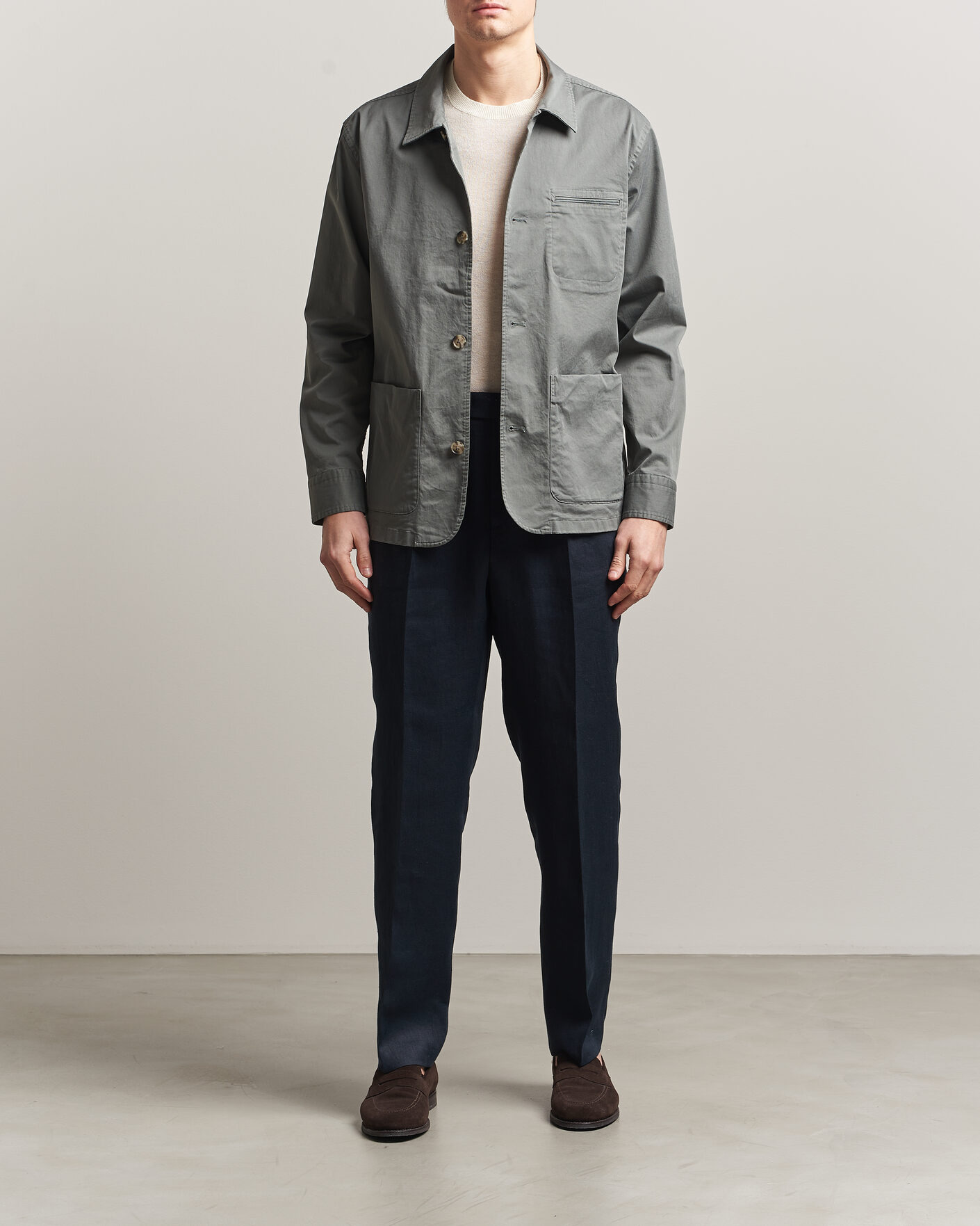 Uomini | Giacche | Eton | Cotton Chore Jacket Mid Green