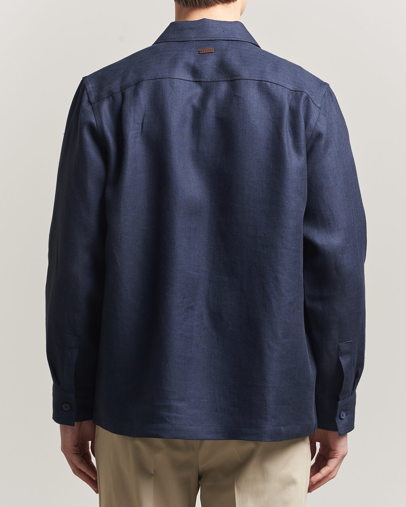 Uomini | Giacche | Eton | Four Pocket Linen Lyocell Shirt Jacket Navy Blue