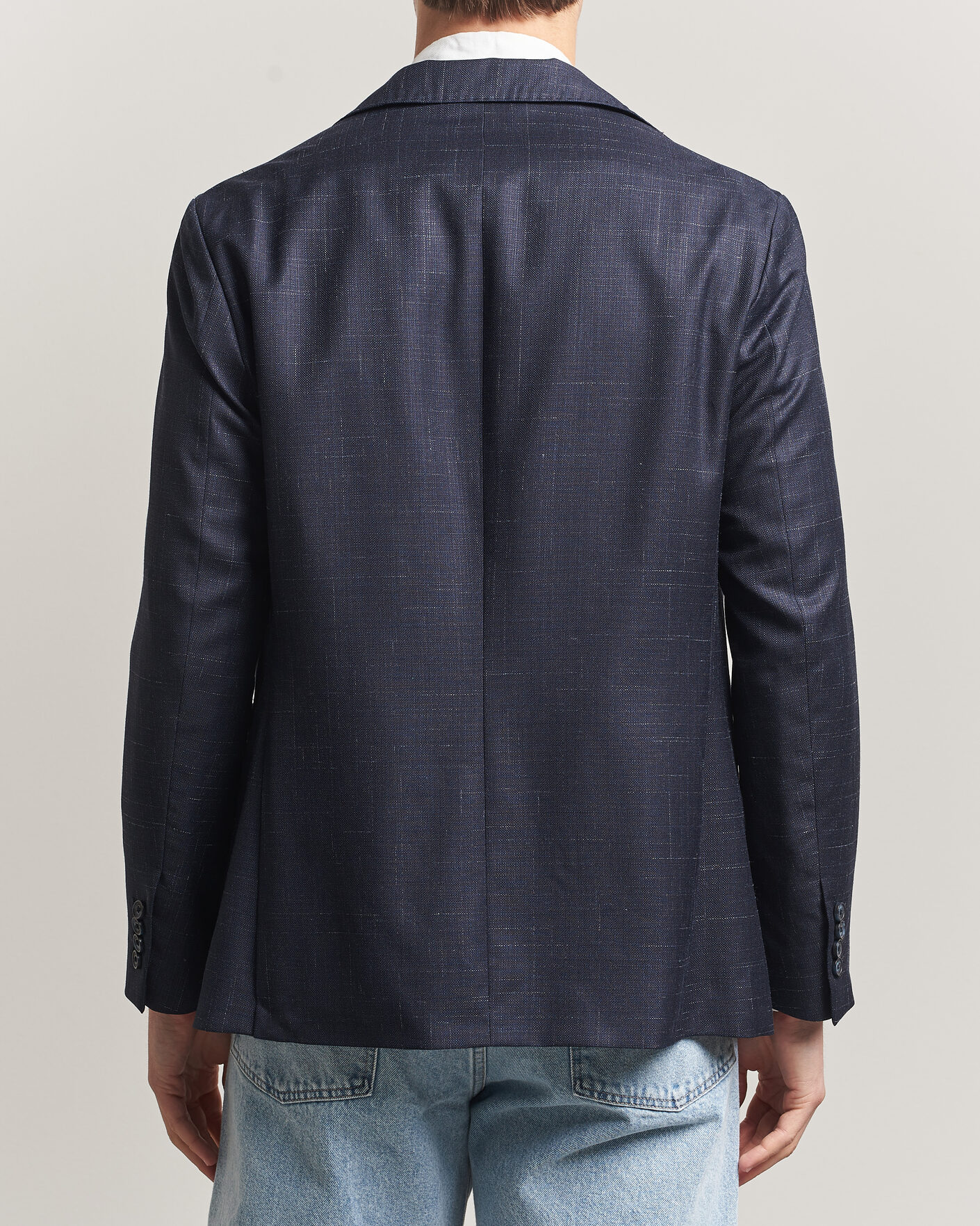Uomini | Blazers | Eton | Wool Silk Soft Blazer Navy Blue
