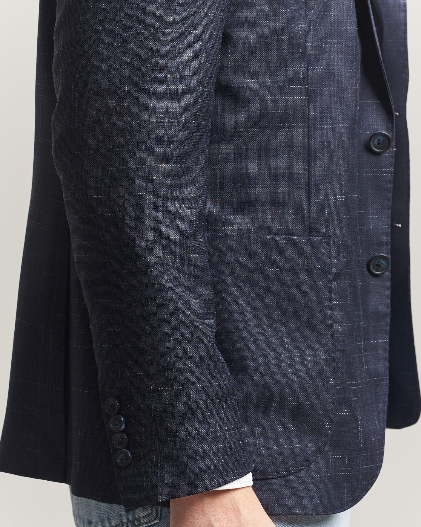 Uomini | Blazers | Eton | Wool Silk Soft Blazer Navy Blue
