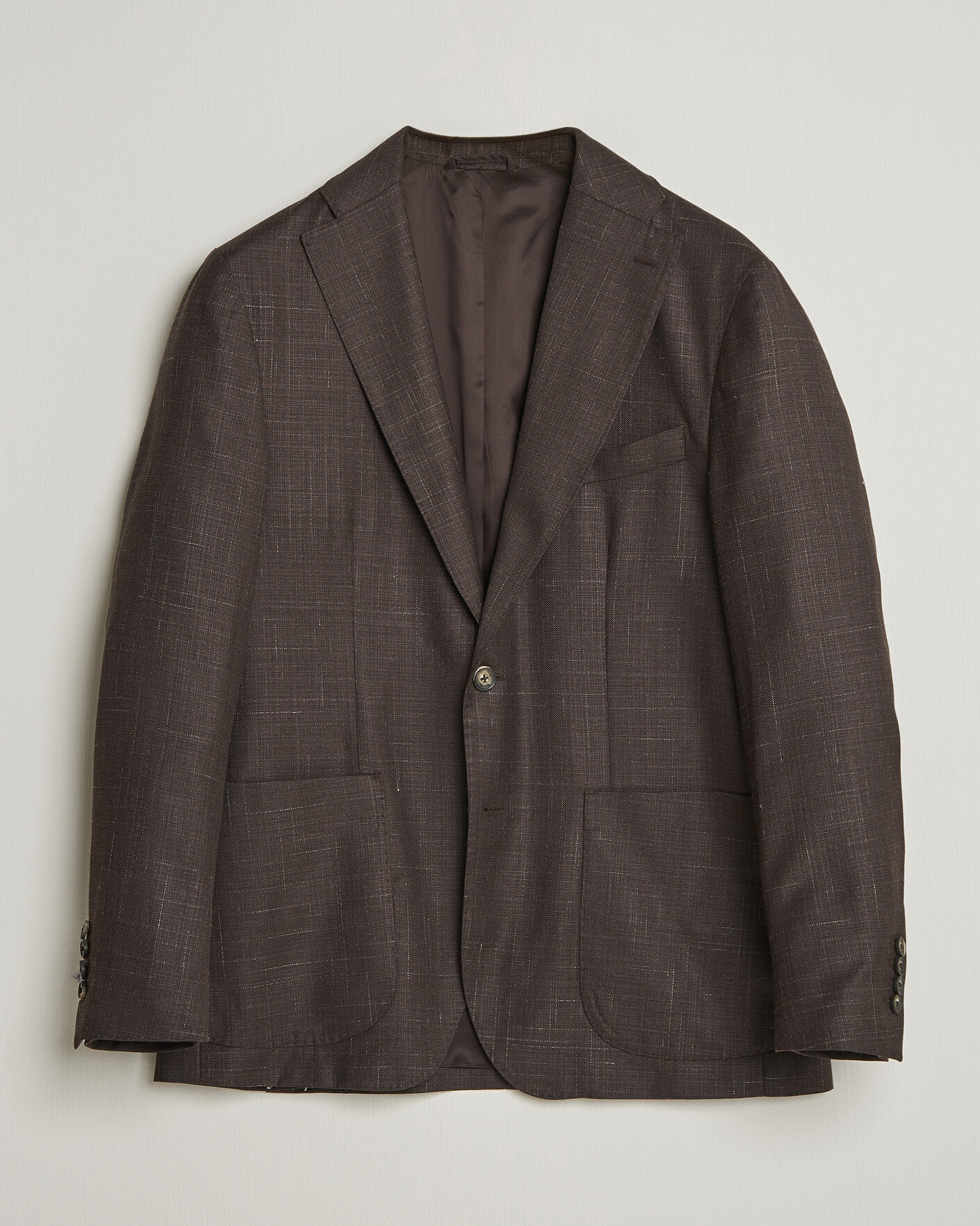 Uomini | Blazers | Eton | Wool Silk Soft Blazer Dark Brown