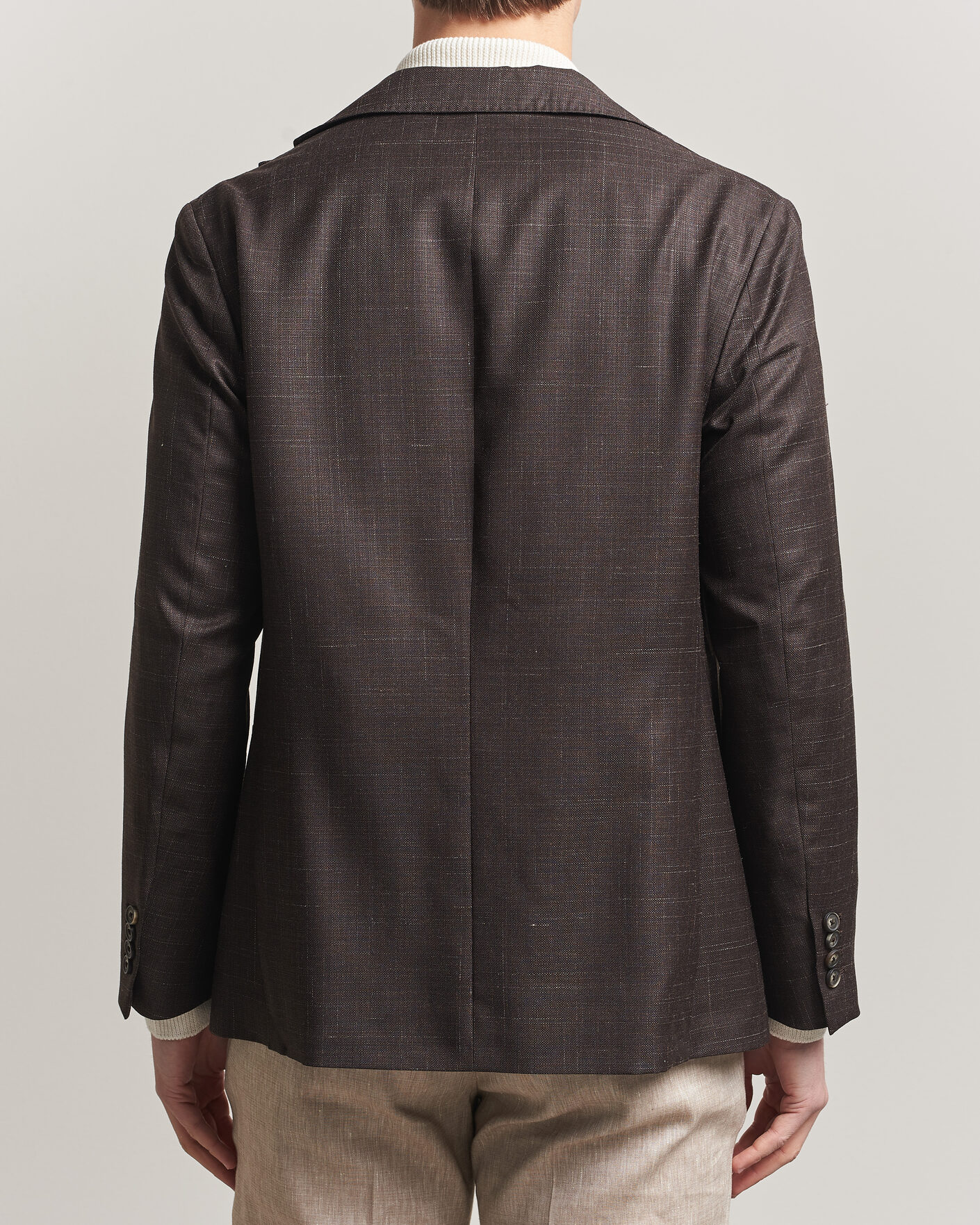 Uomini | Blazers | Eton | Wool Silk Soft Blazer Dark Brown