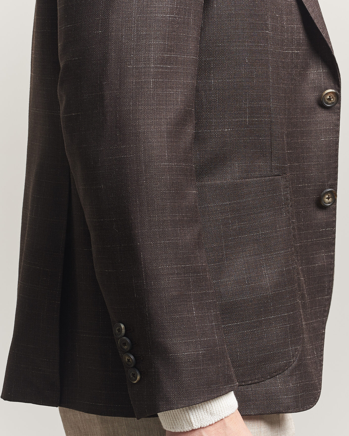 Uomini | Blazers | Eton | Wool Silk Soft Blazer Dark Brown