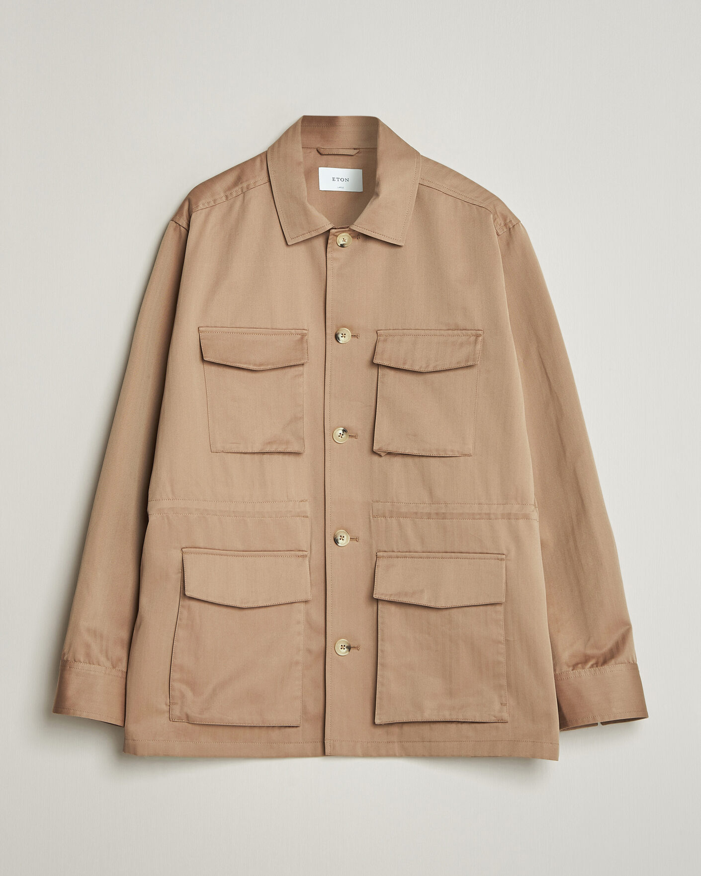 Uomini | Giacche | Eton | Cotton Safari Drawstring Jacket Beige