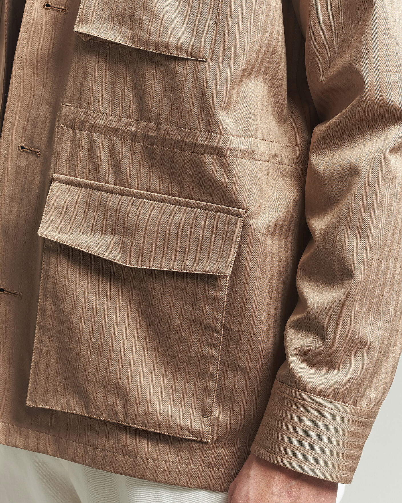 Uomini | Giacche | Eton | Cotton Safari Drawstring Jacket Beige