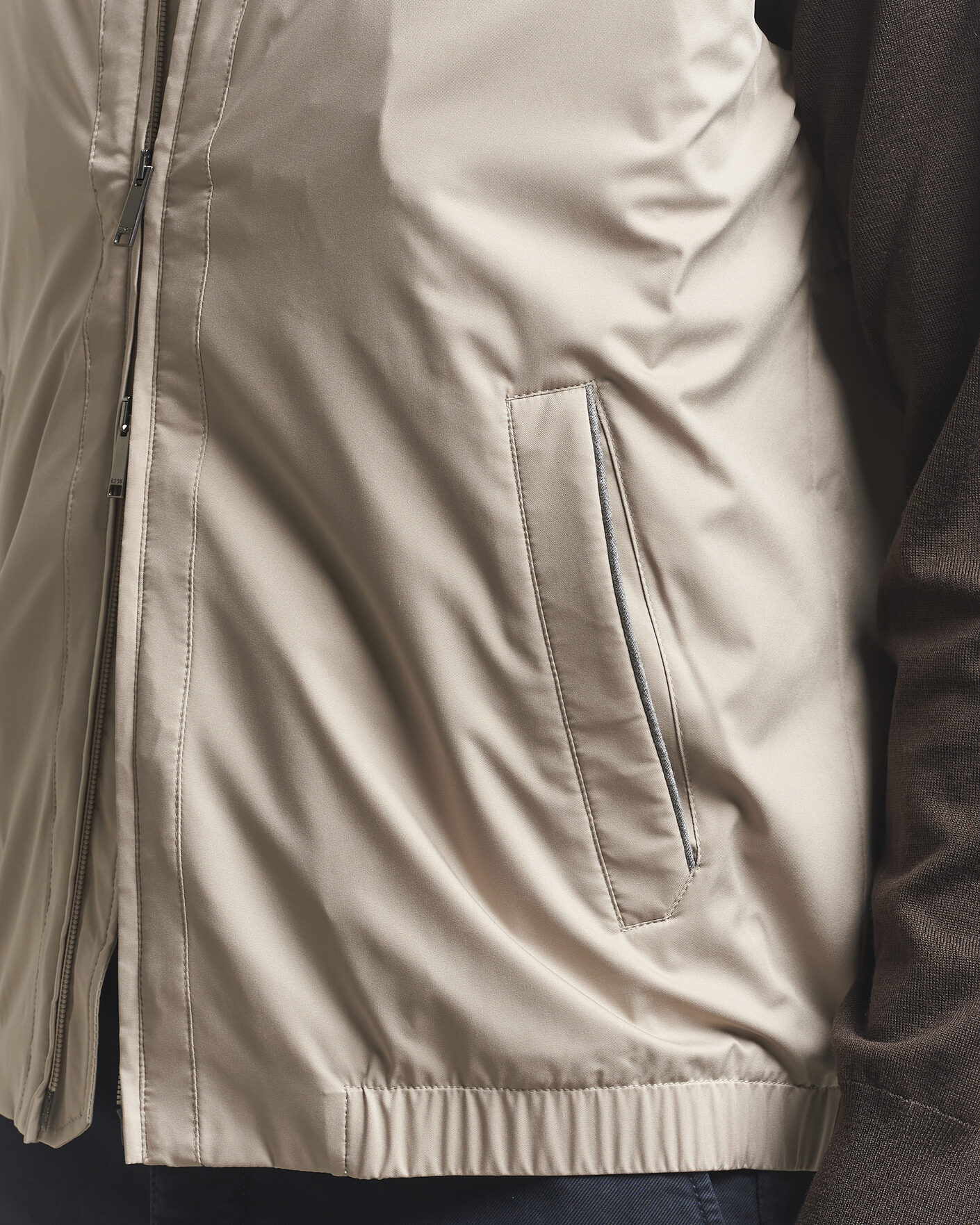 Uomini | Gilet | Eton | Lightweight Wind Vest Beige