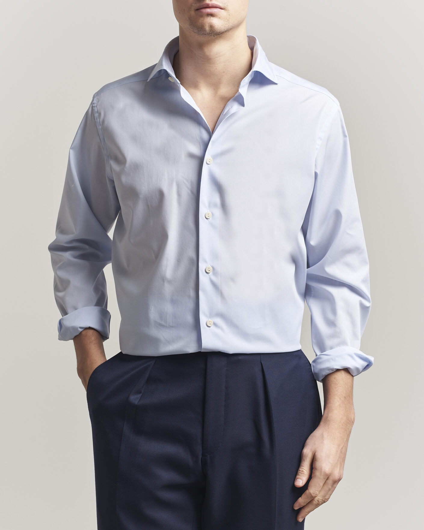 Uomini | Camicie | Eton | Casual Fit Breeze Poplin Shirt Light Blue