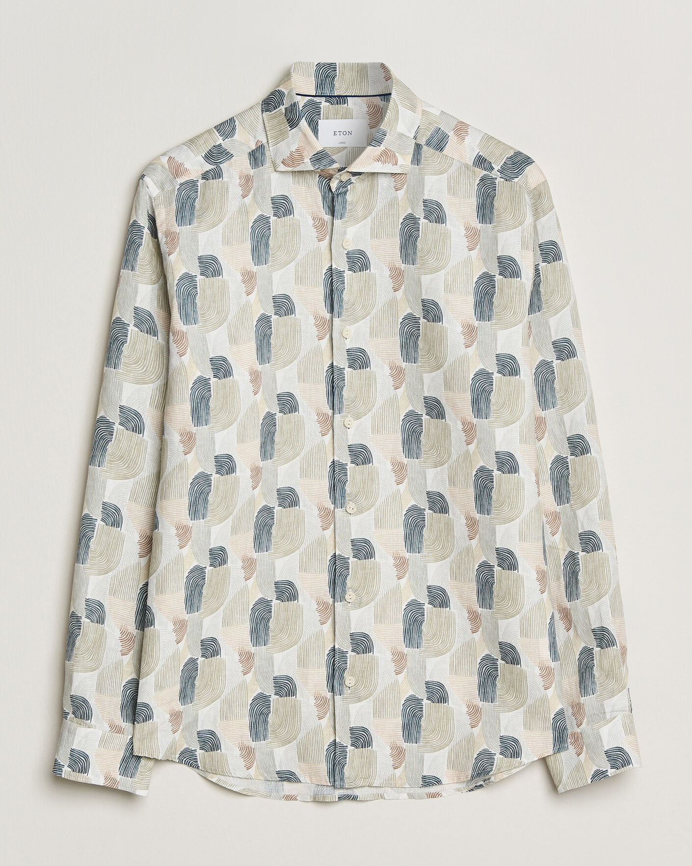 Uomini | Camicie | Eton | Casual Fit Printed Linen Shirt Multi